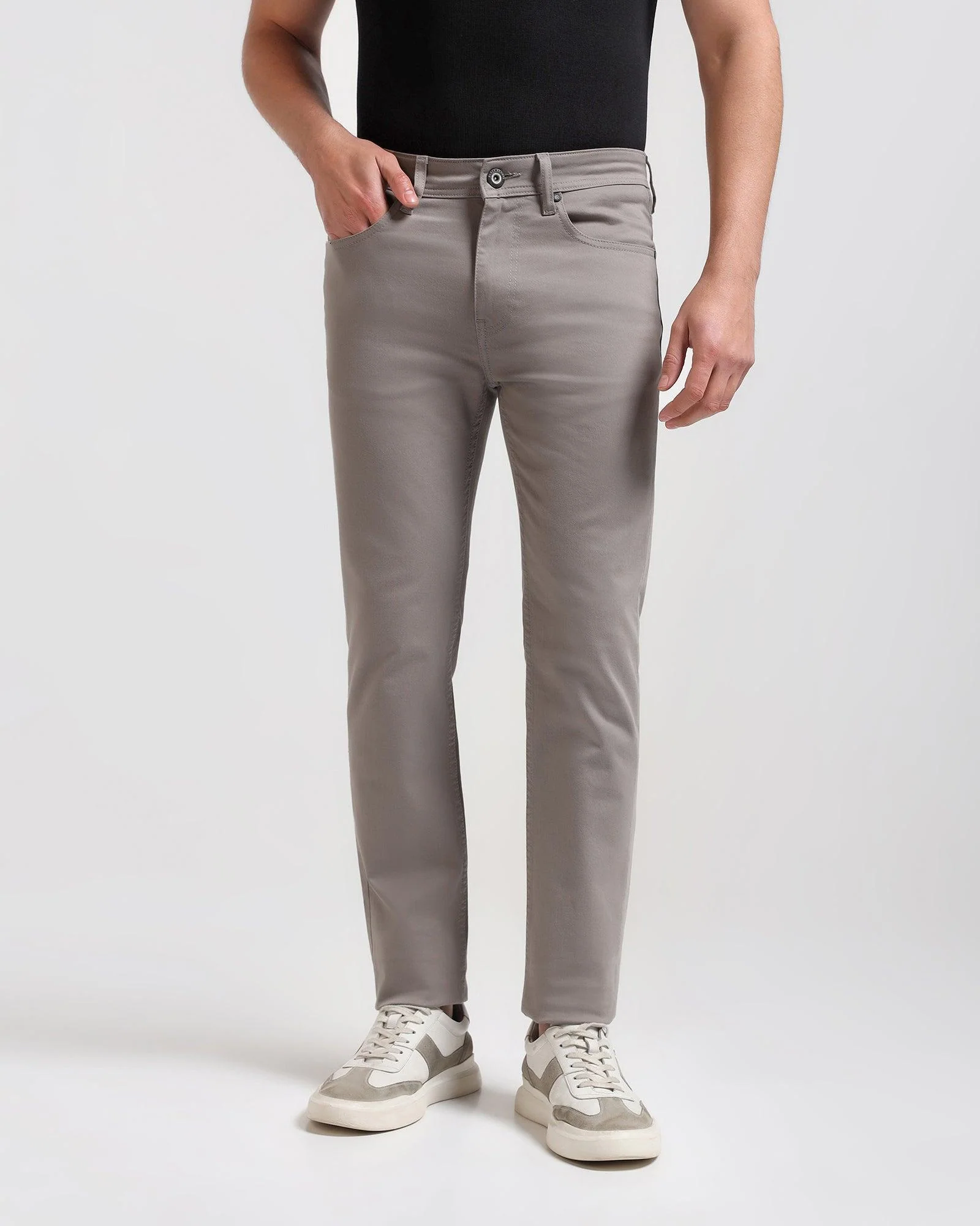 Slim Yonk Fit Grey Textured Jeans - Rene - Image 3