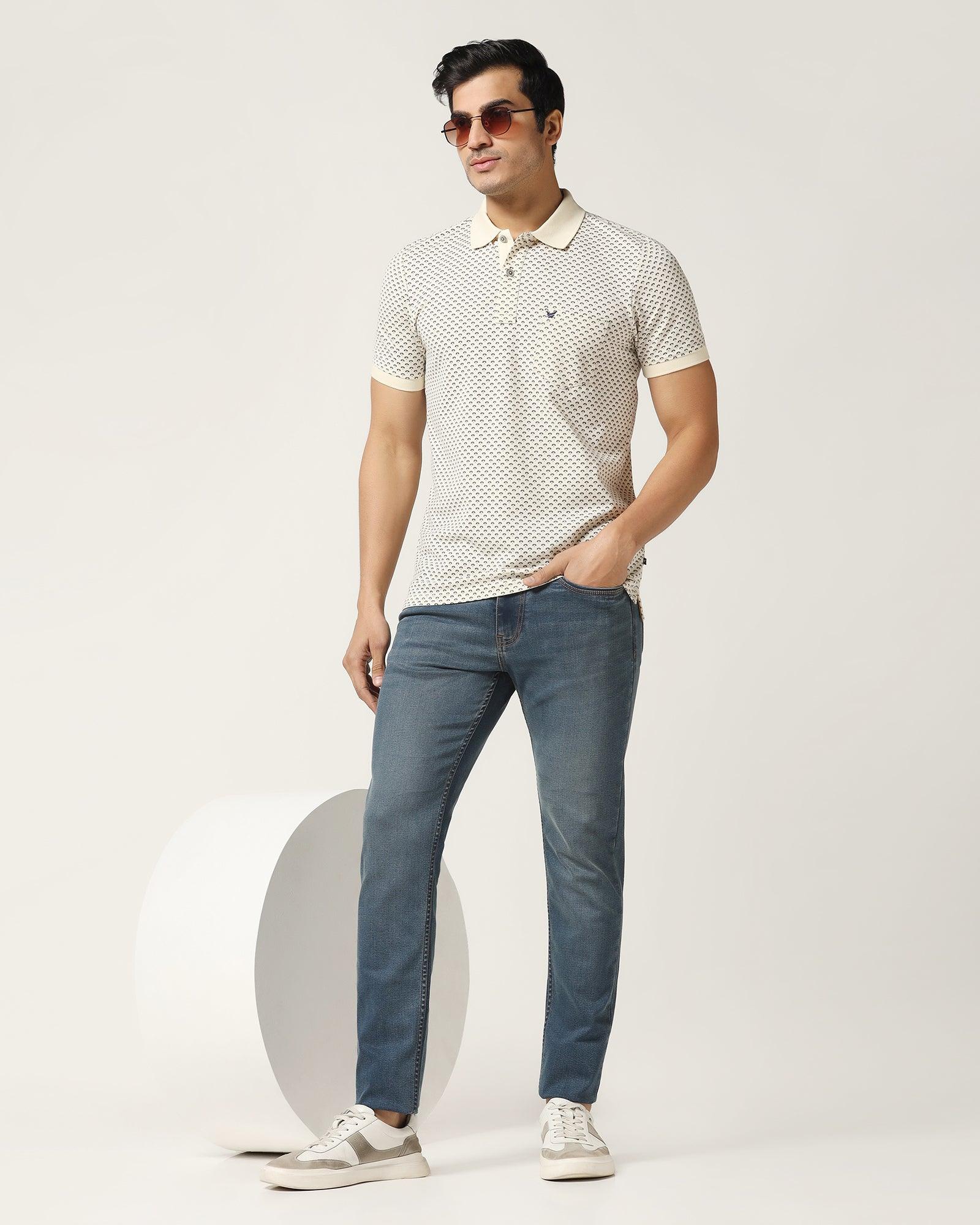 Slim Yonk Fit Indigo Blue Textured Jeans - Alfred - Image 6