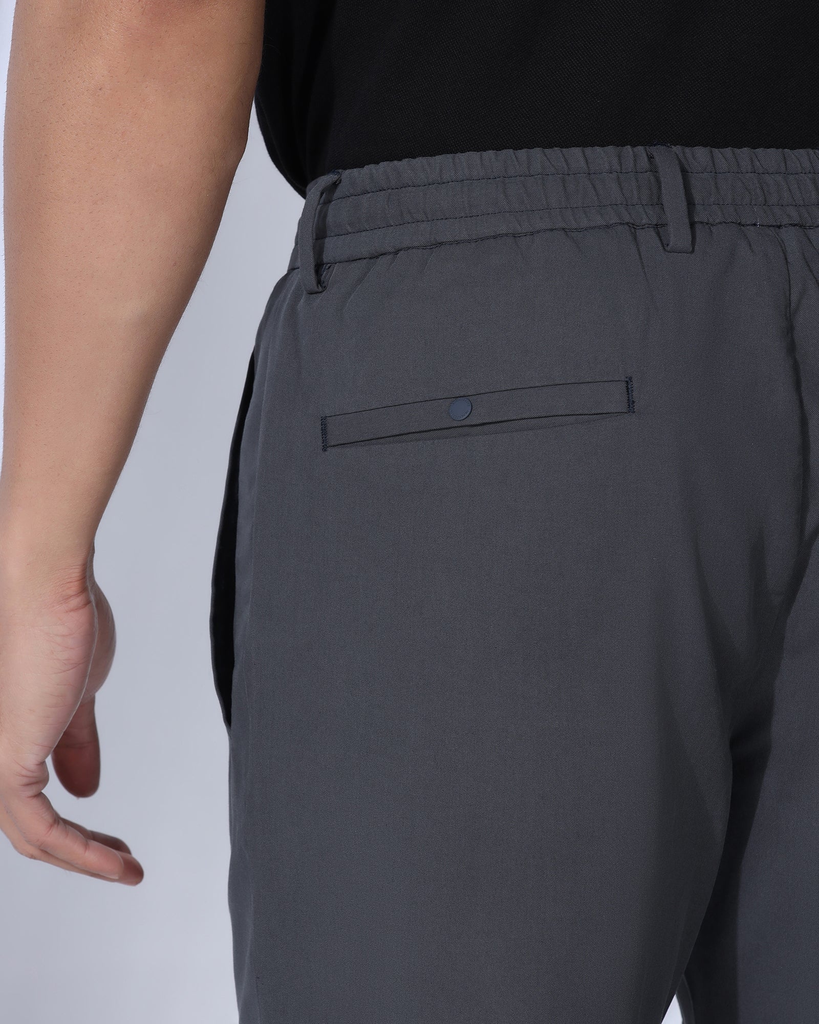 Sneaker Fit Casual Charcoal Solid Khakis - Ario - Image 8