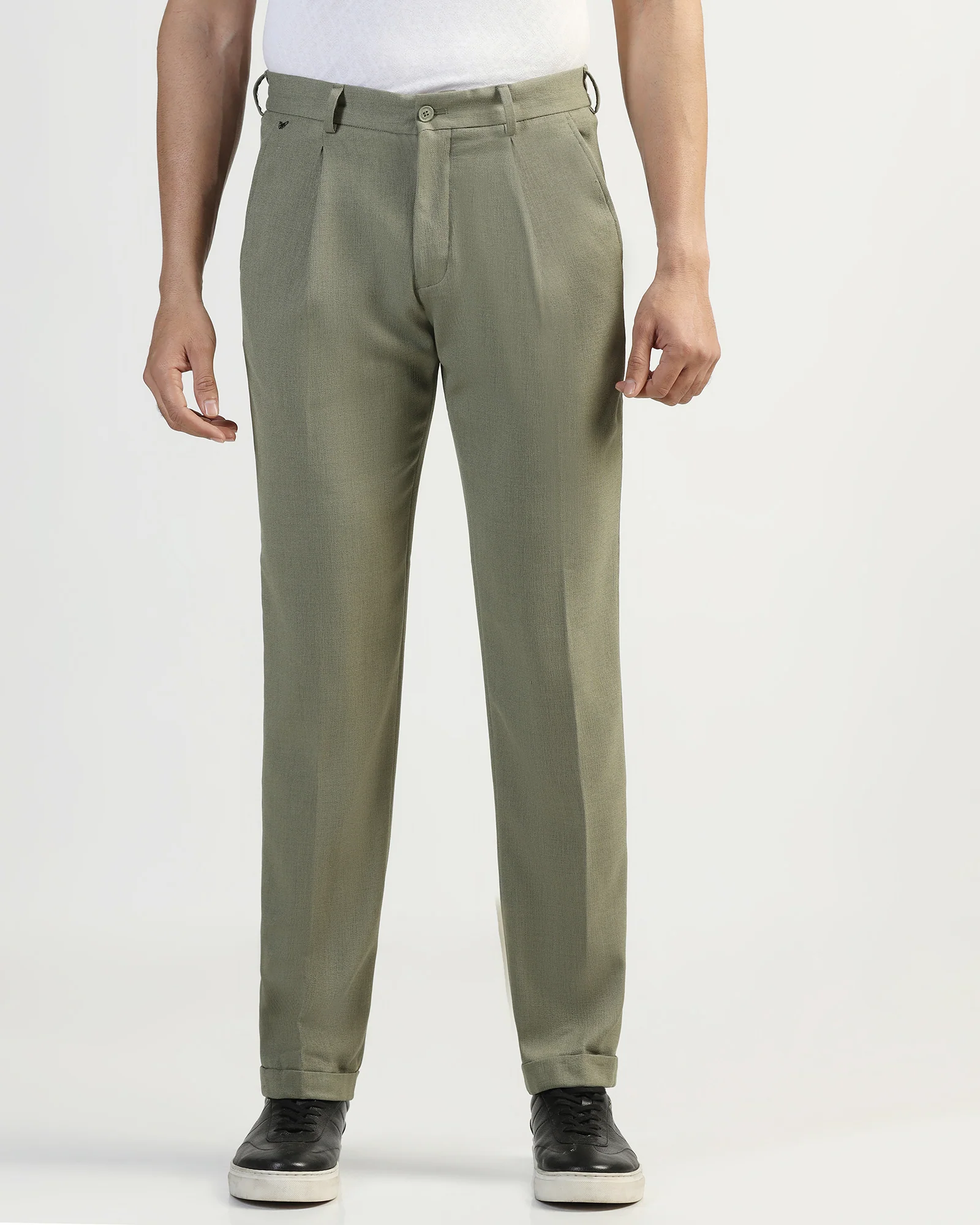 Sneaker Fit Olive Solid Pant - Icon - Image 3
