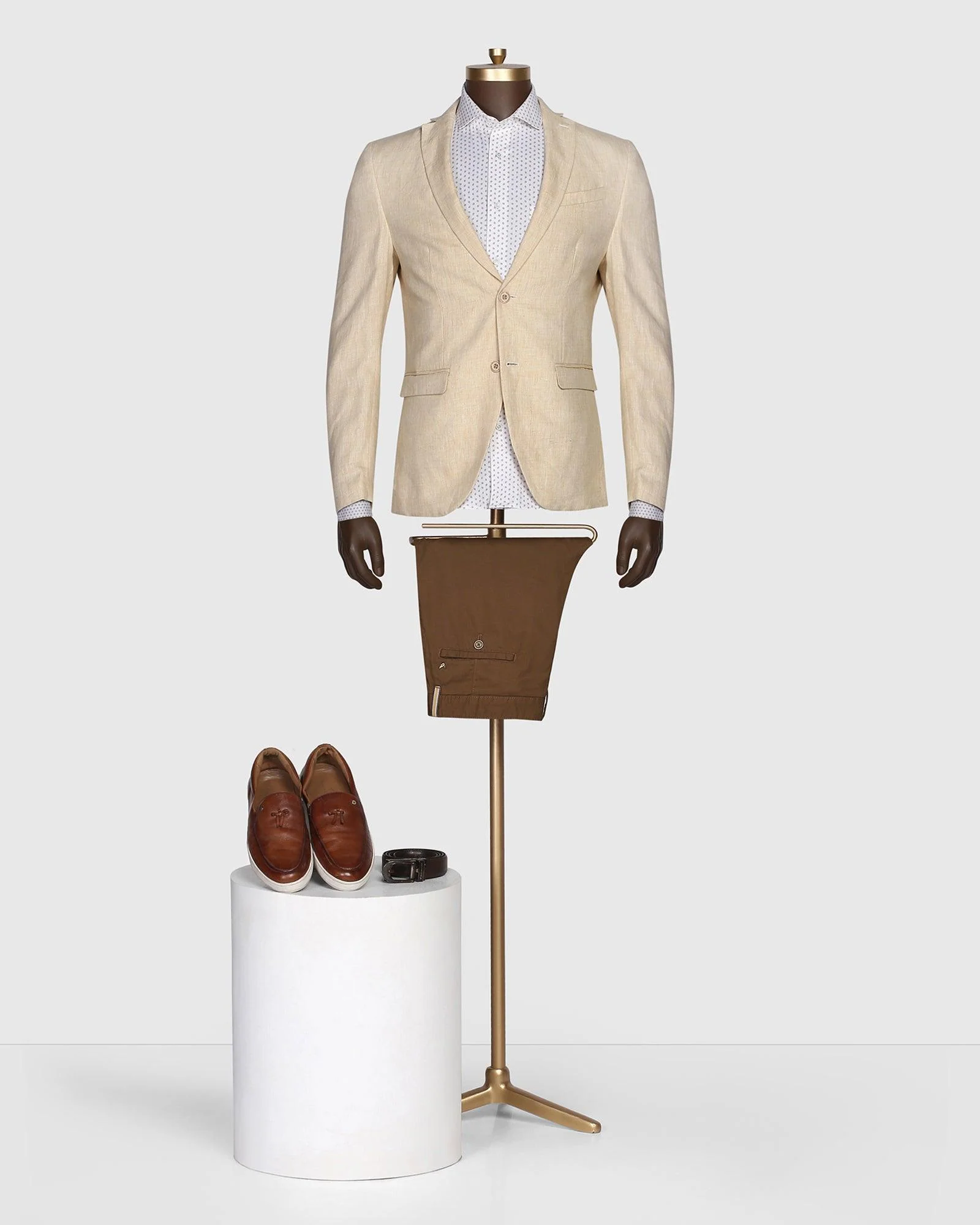 Linen Casual Yellow Solid Blazer - Luna - Image 8