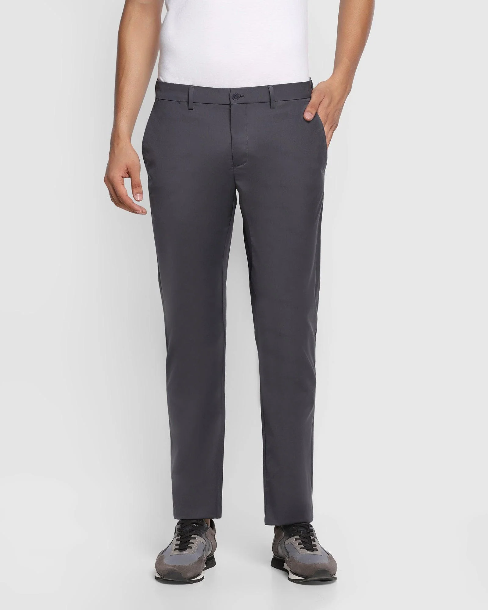 TechPro Slim Comfort B-95 Casual Dark Grey Solid Khakis - Nord - Image 3