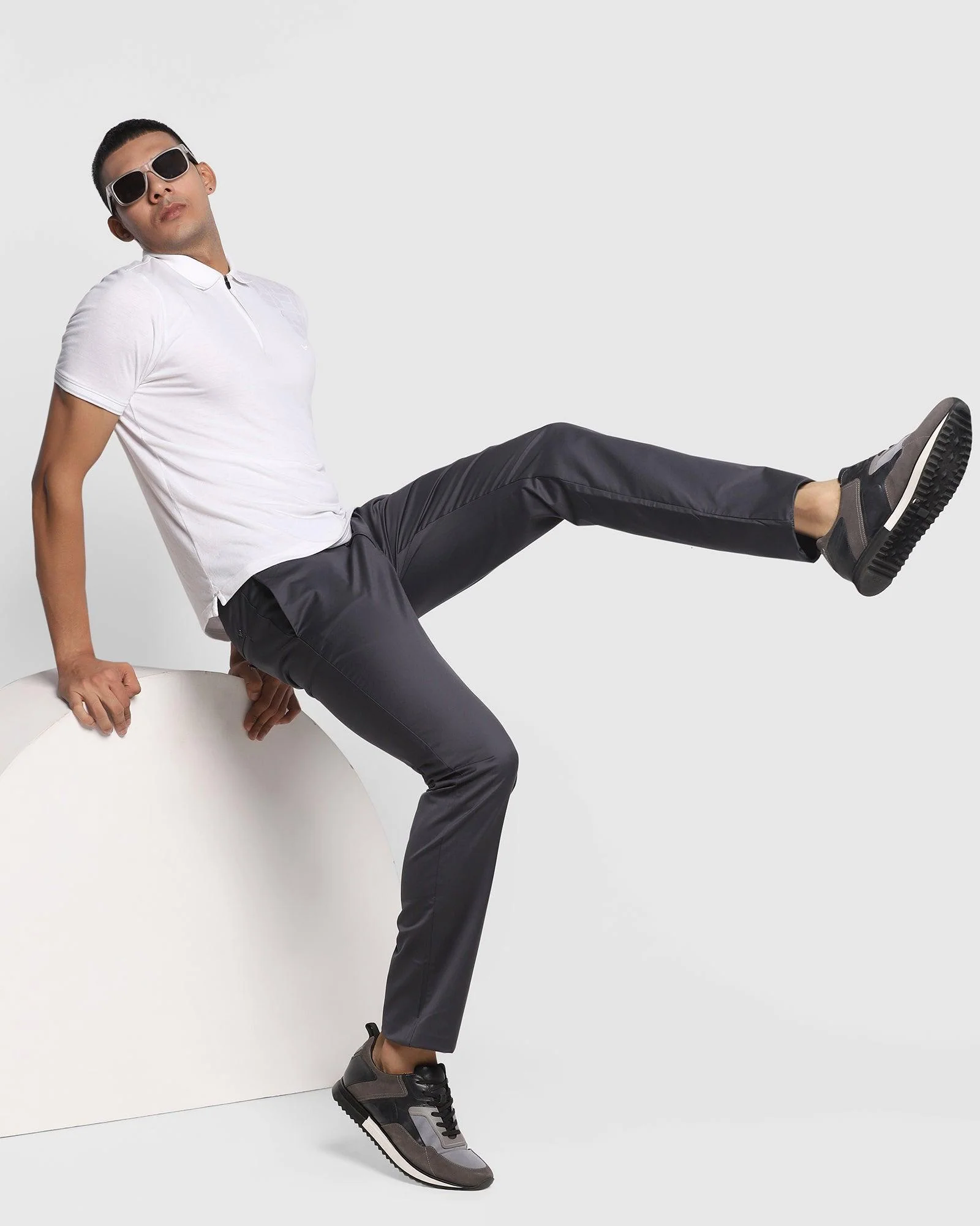 TechPro Slim Comfort B-95 Casual Dark Grey Solid Khakis - Nord - Image 6