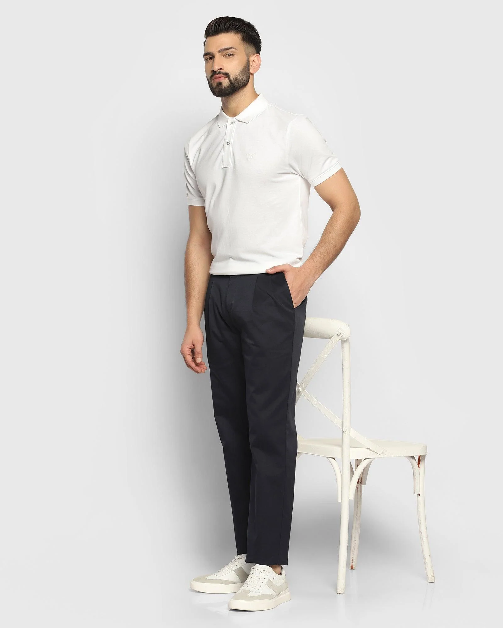 Straight Comfort B-88P Casual Deep Navy Solid Khakis - Knight Rider - Image 7