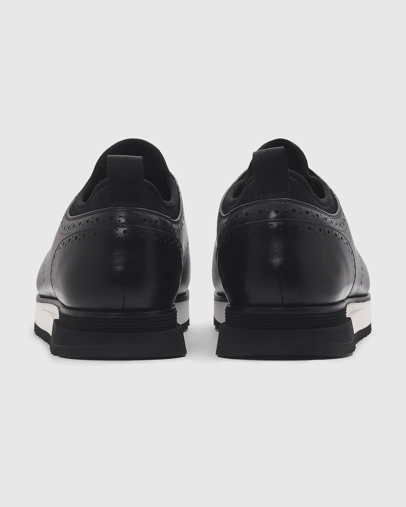 Leather Casual Black Solid Sneakers - Prola - Image 4