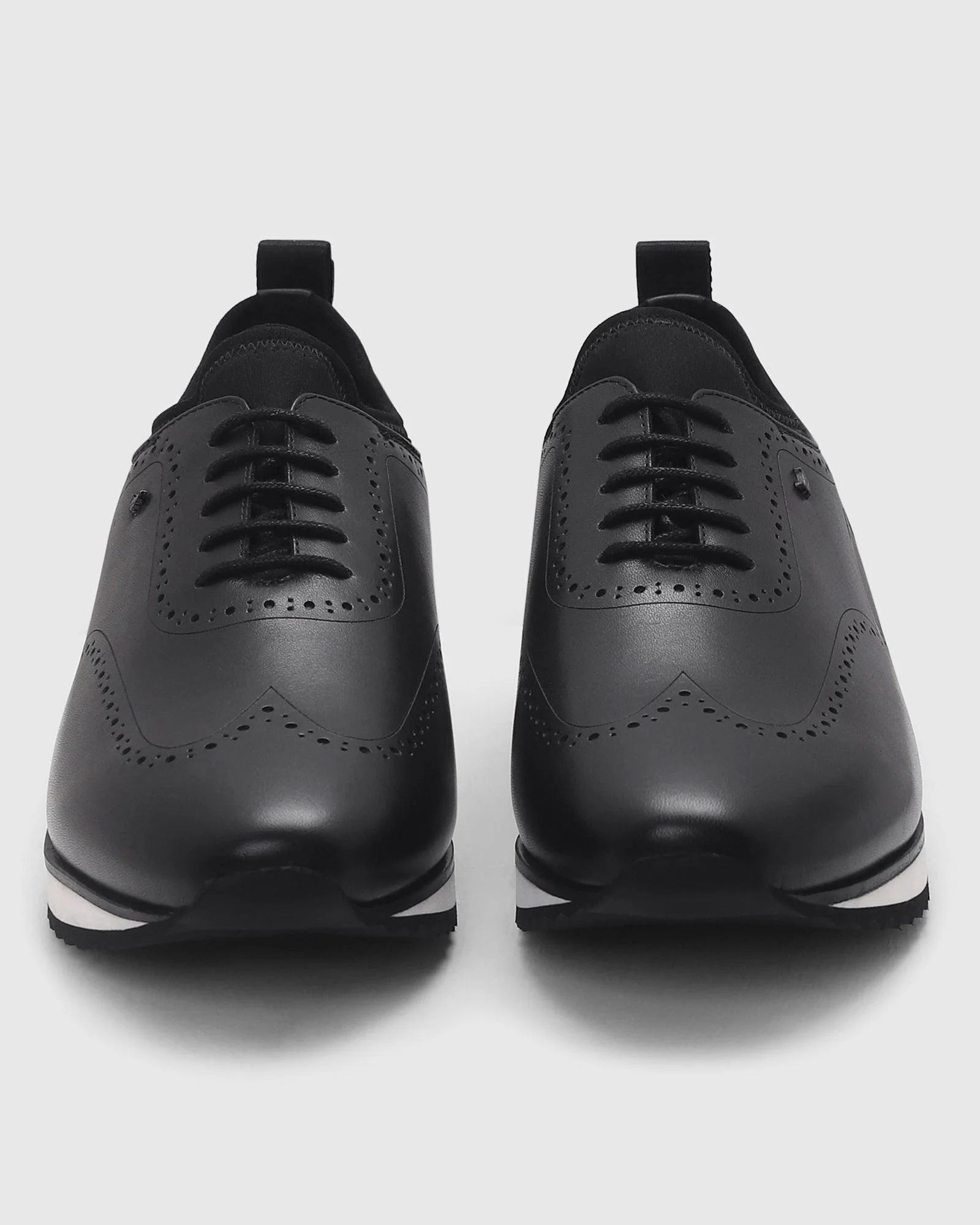 Leather Casual Black Solid Sneakers - Prola - Image 6