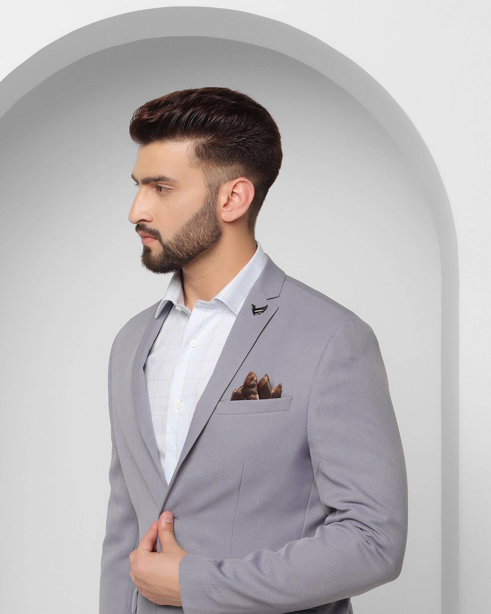 Formal Light Blue Solid Blazer - Suarez - Image 4
