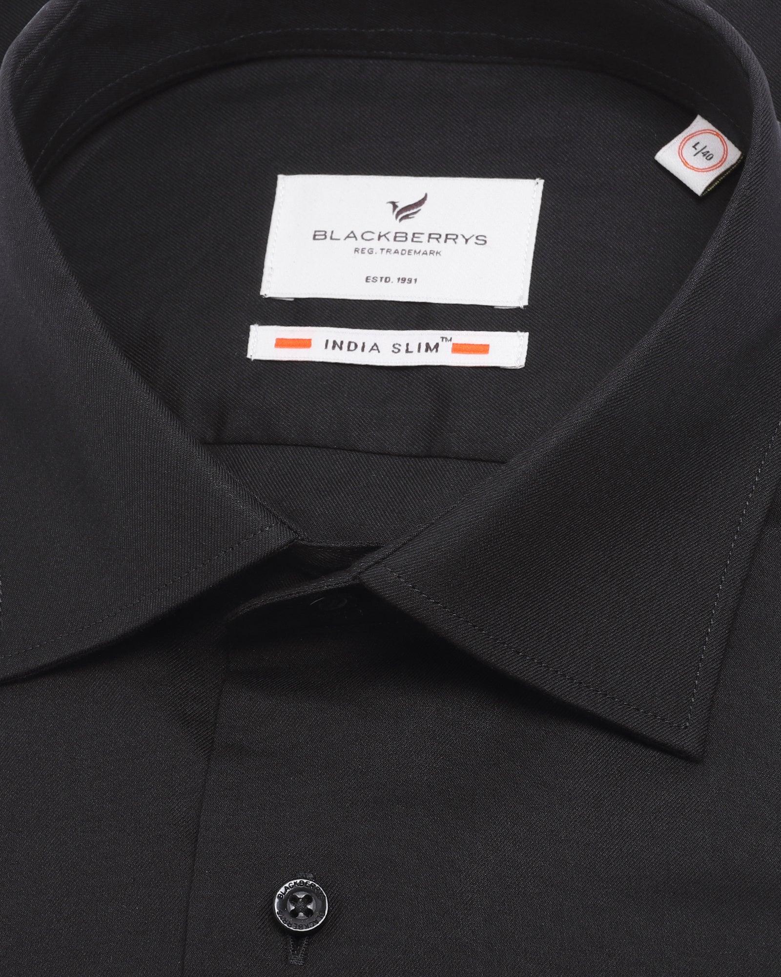Formal Black Solid Shirt - Otto - Image 6