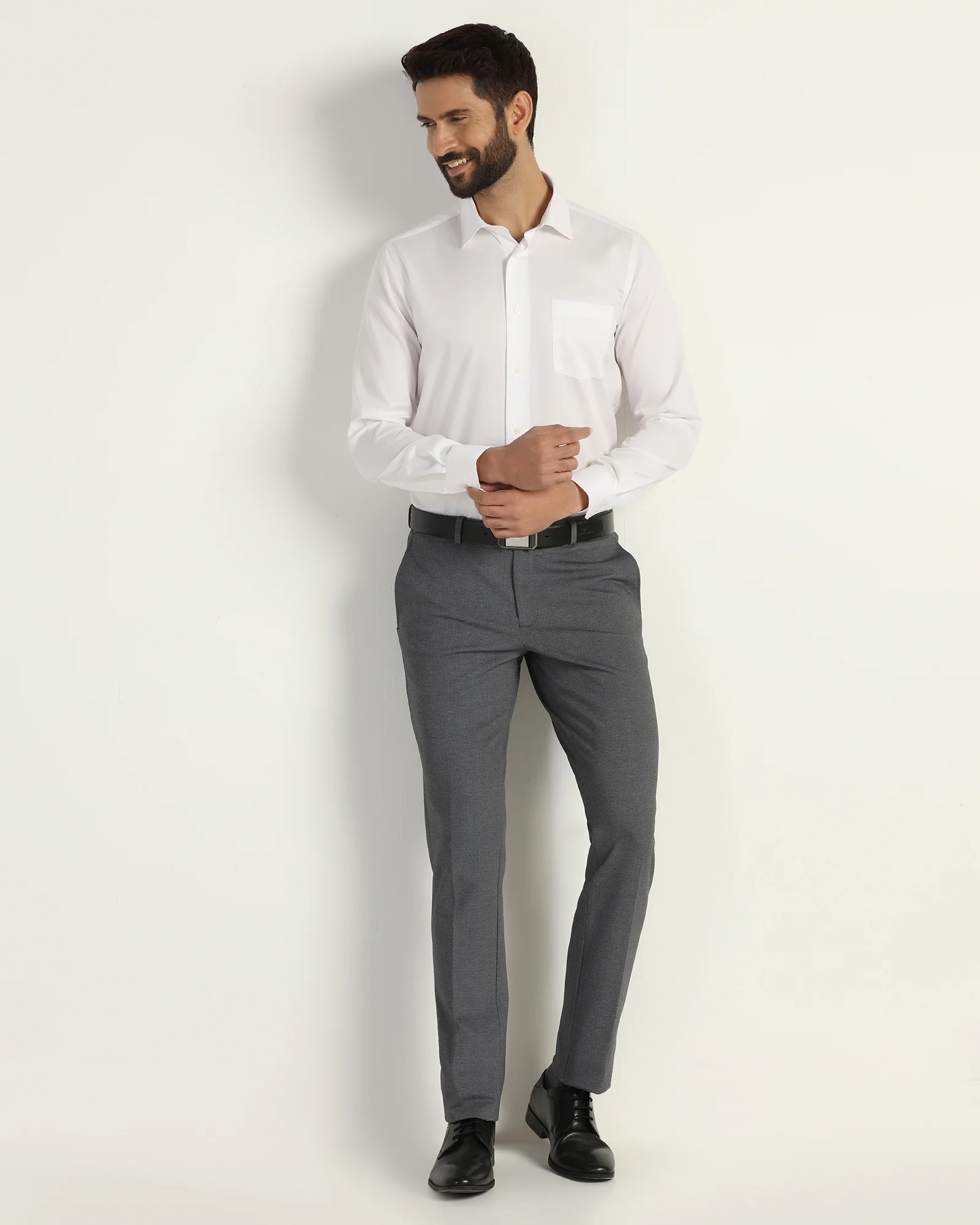 Formal White Solid Shirt - Dawn - Image 3