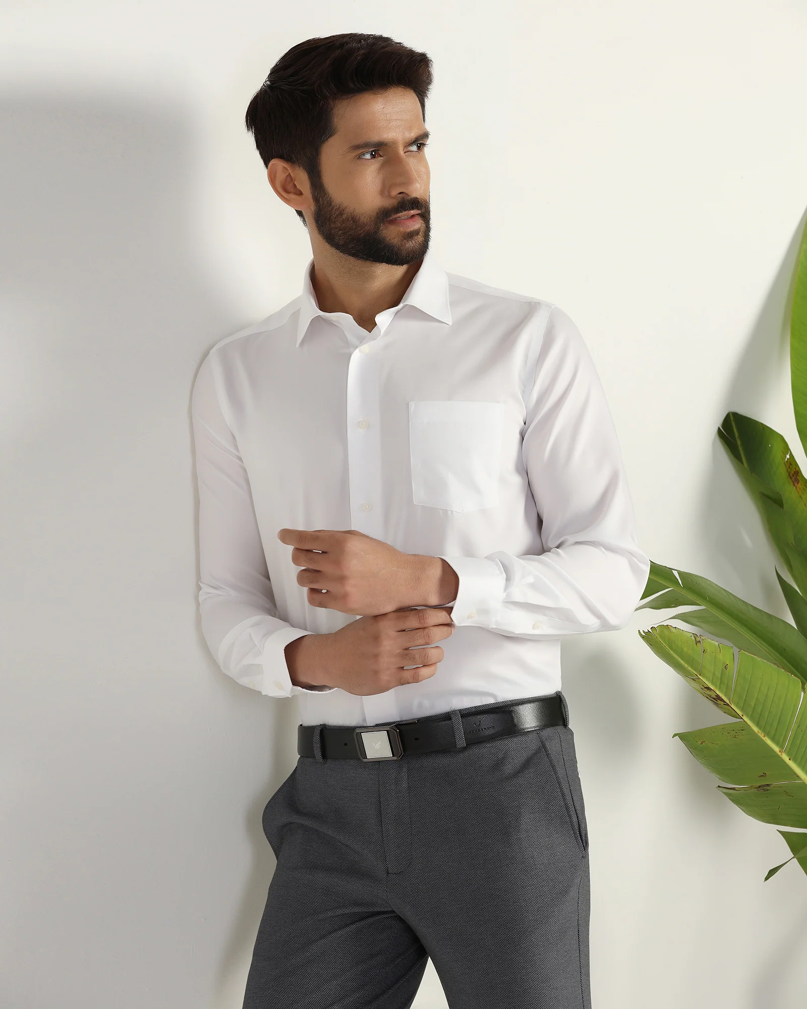 Formal White Solid Shirt - Dawn - Image 7