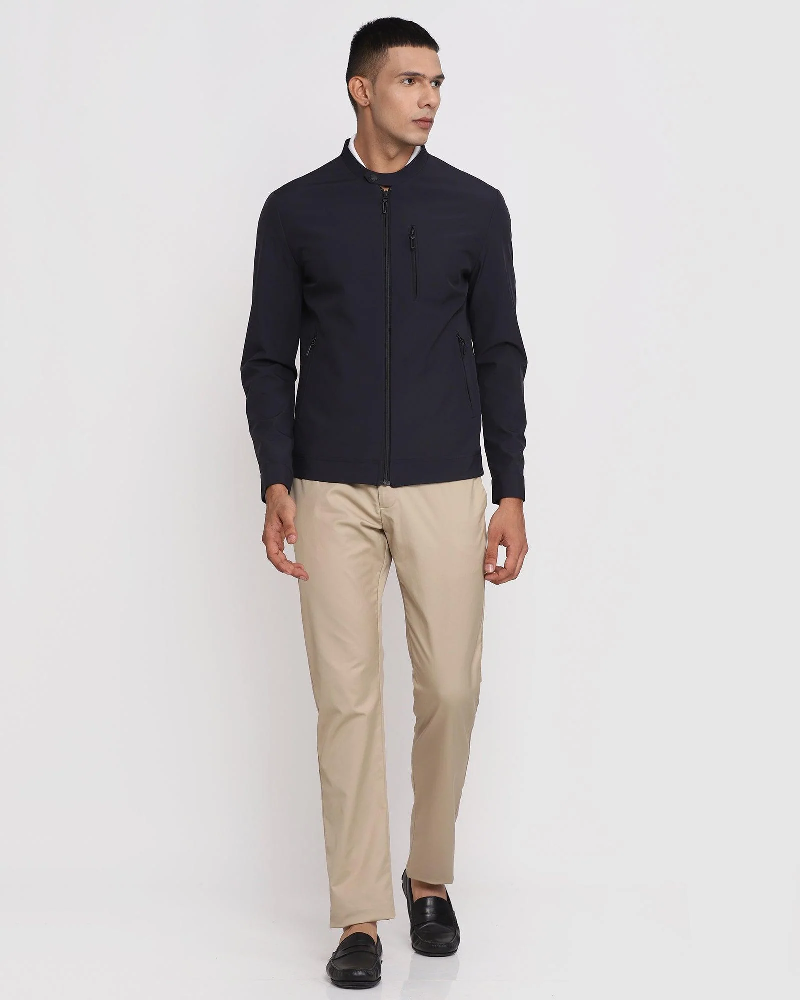 TechPro Navy Solid Zipper Jacket - Tonik - Image 3