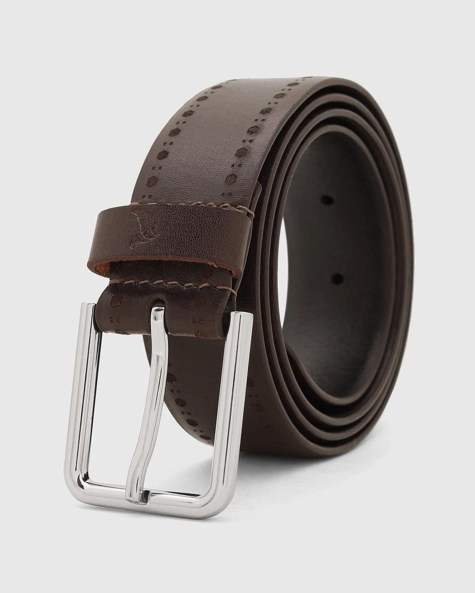 Leather Burgundy Textured Belt - Steven - Image 4