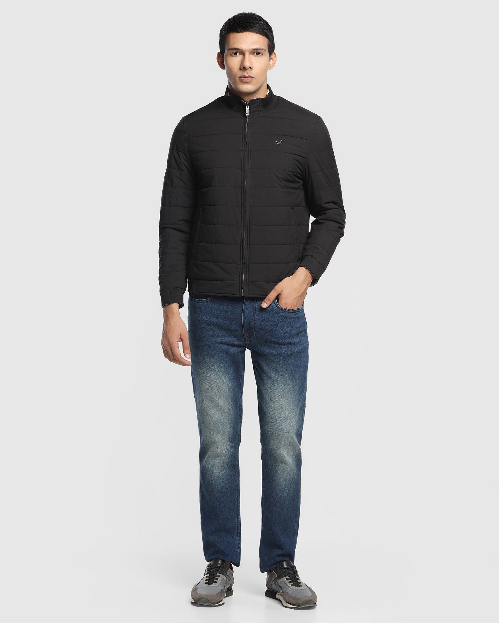 Reversible Black Solid Zipper Jacket - Vietro - Image 3
