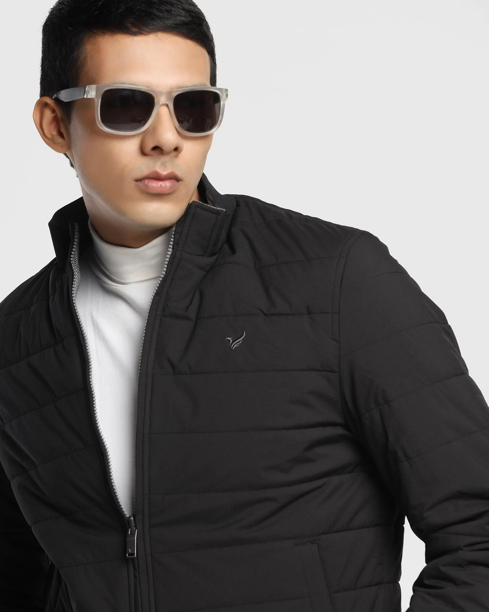 Reversible Black Solid Zipper Jacket - Vietro - Image 8