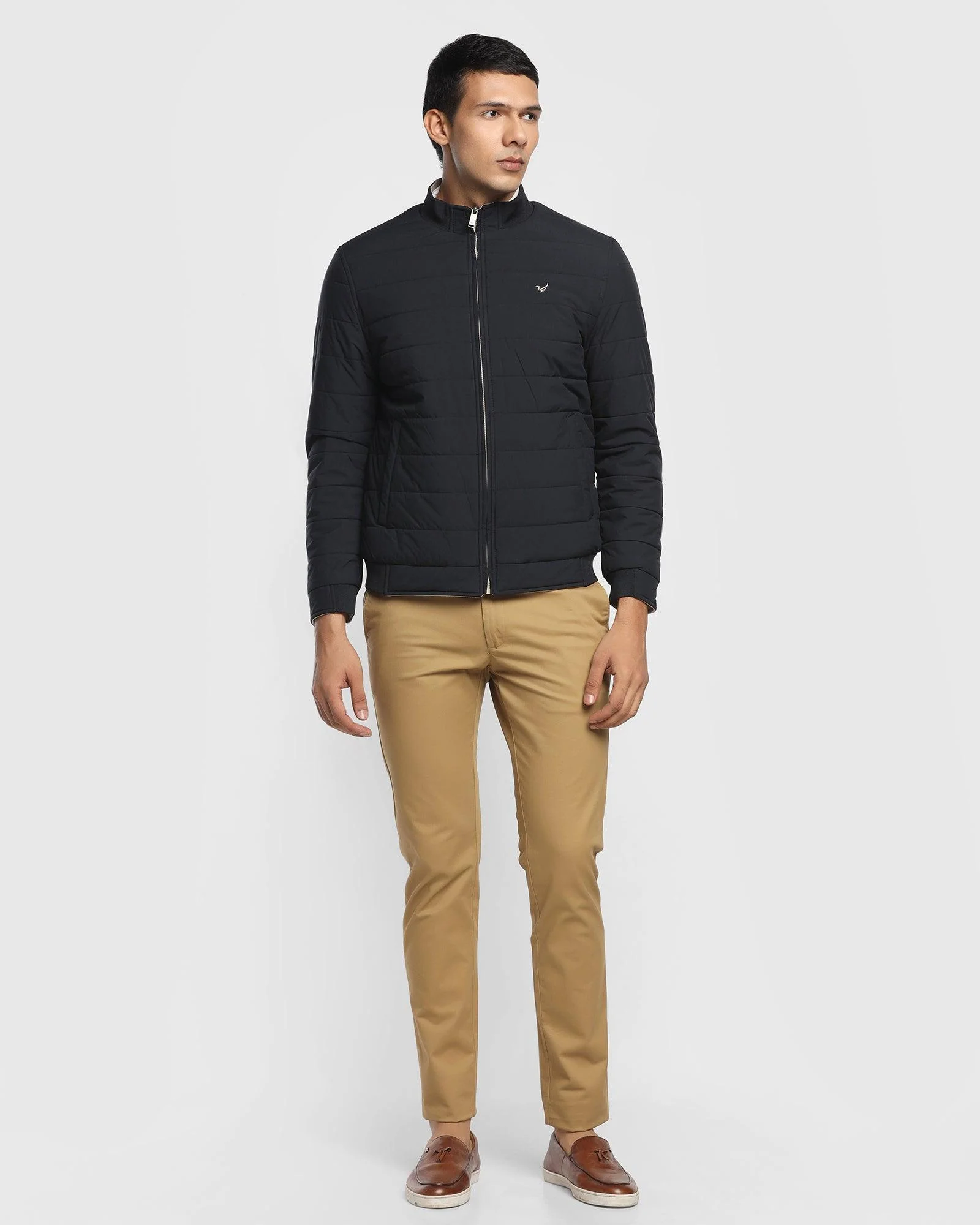Reversible Navy Solid Zipper Jacket - Vietro - Image 3