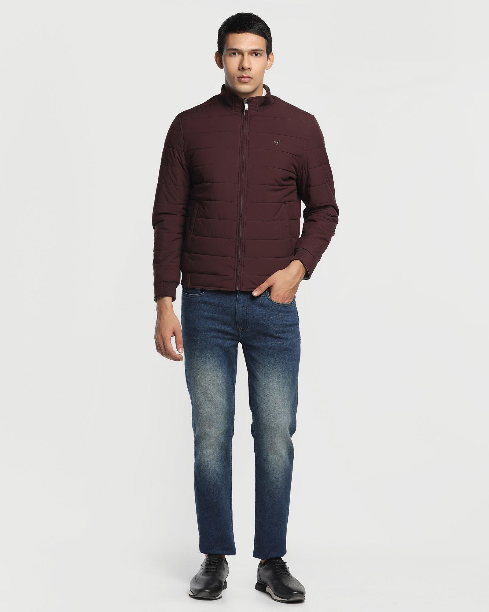 Reversible Wine Solid Zipper Jacket - Vietro - Image 3