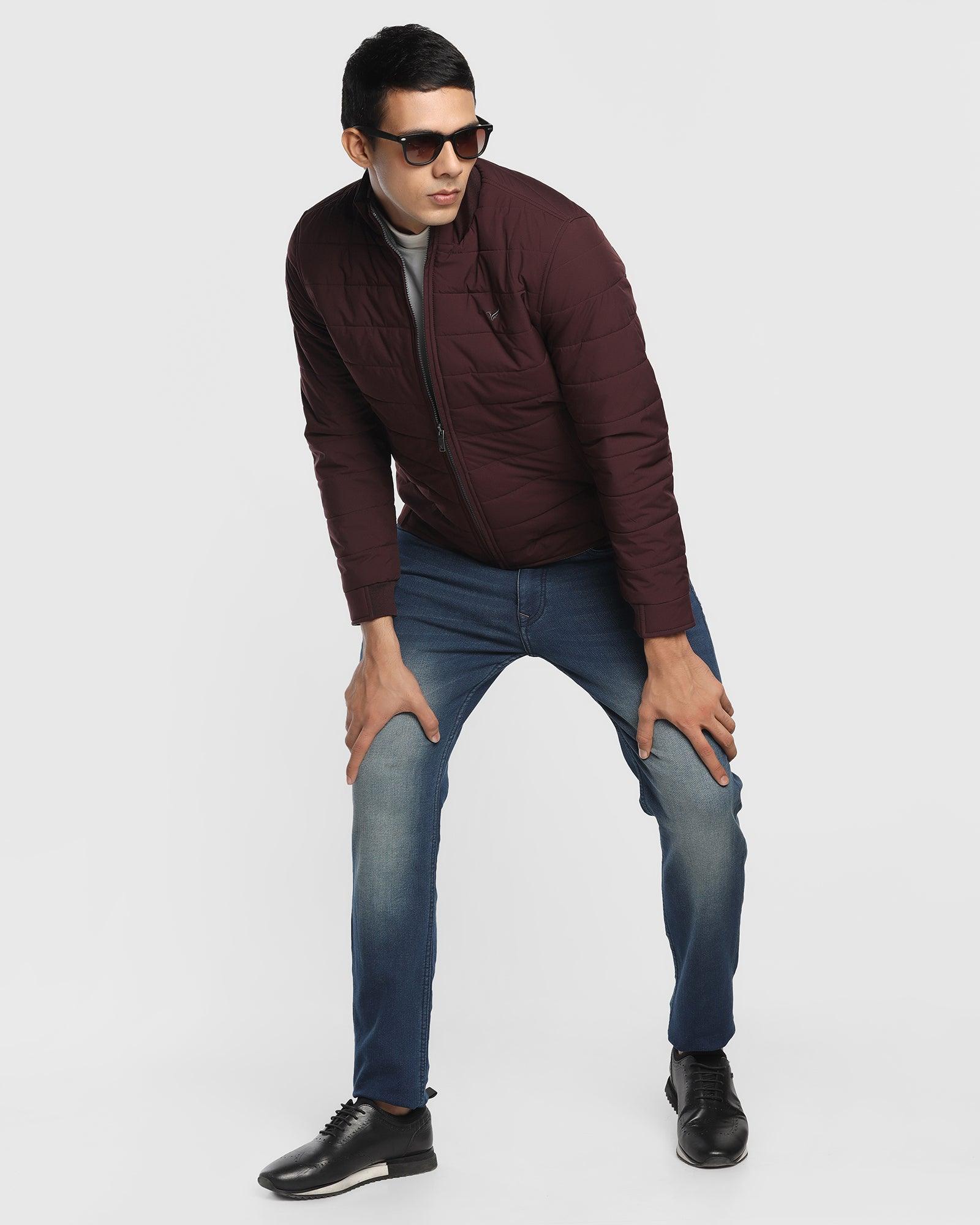 Reversible Wine Solid Zipper Jacket - Vietro - Image 8