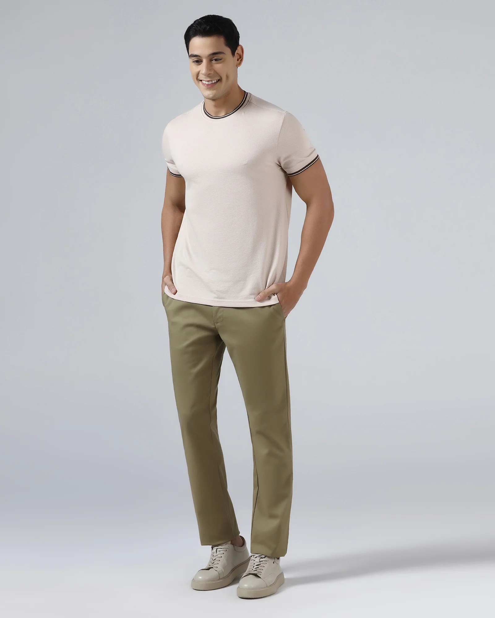 Stone Beige Non Iron Solid Khaki - Maple