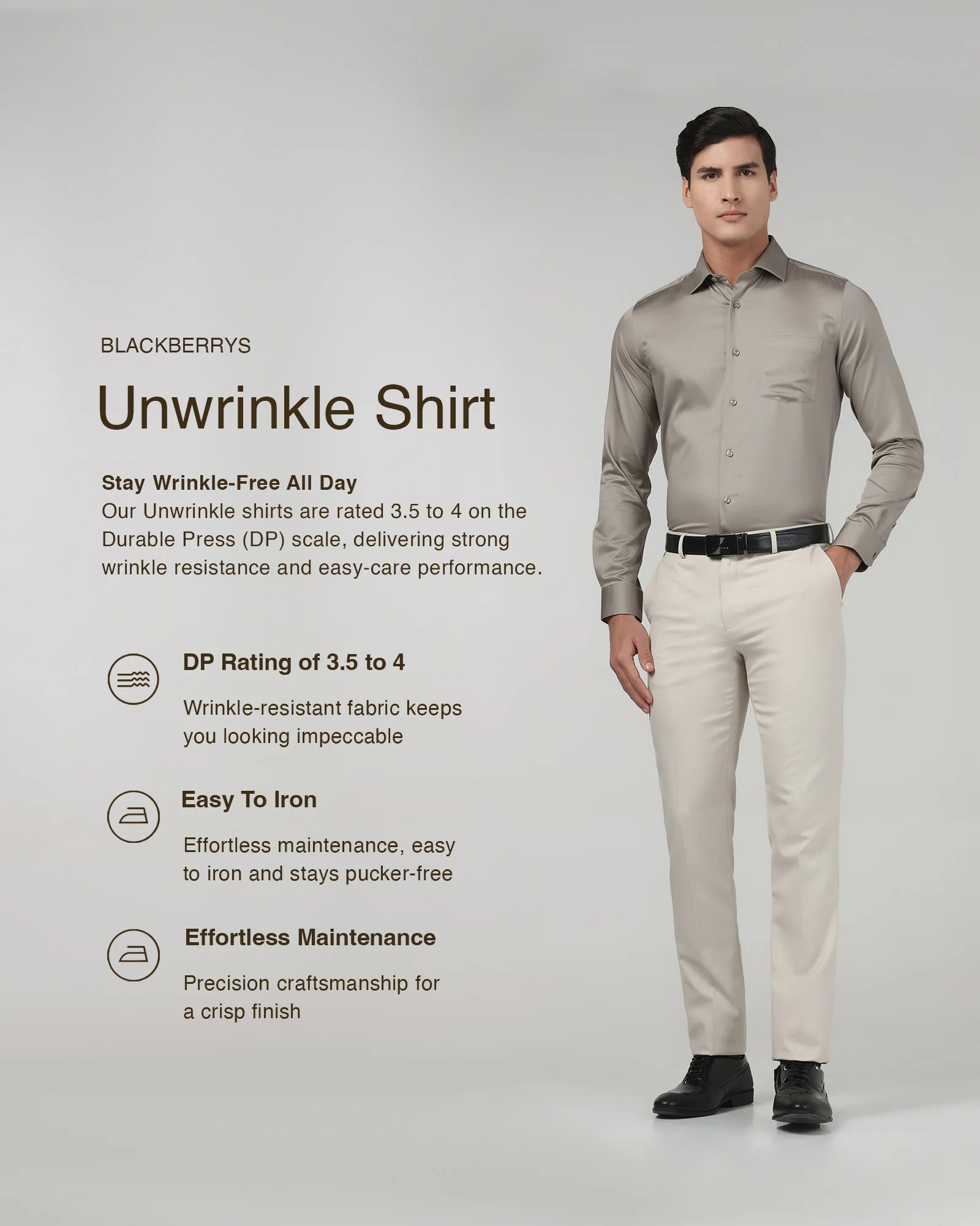 Stone Unwrinkle Solid Shirt - Sylvia - Image 3