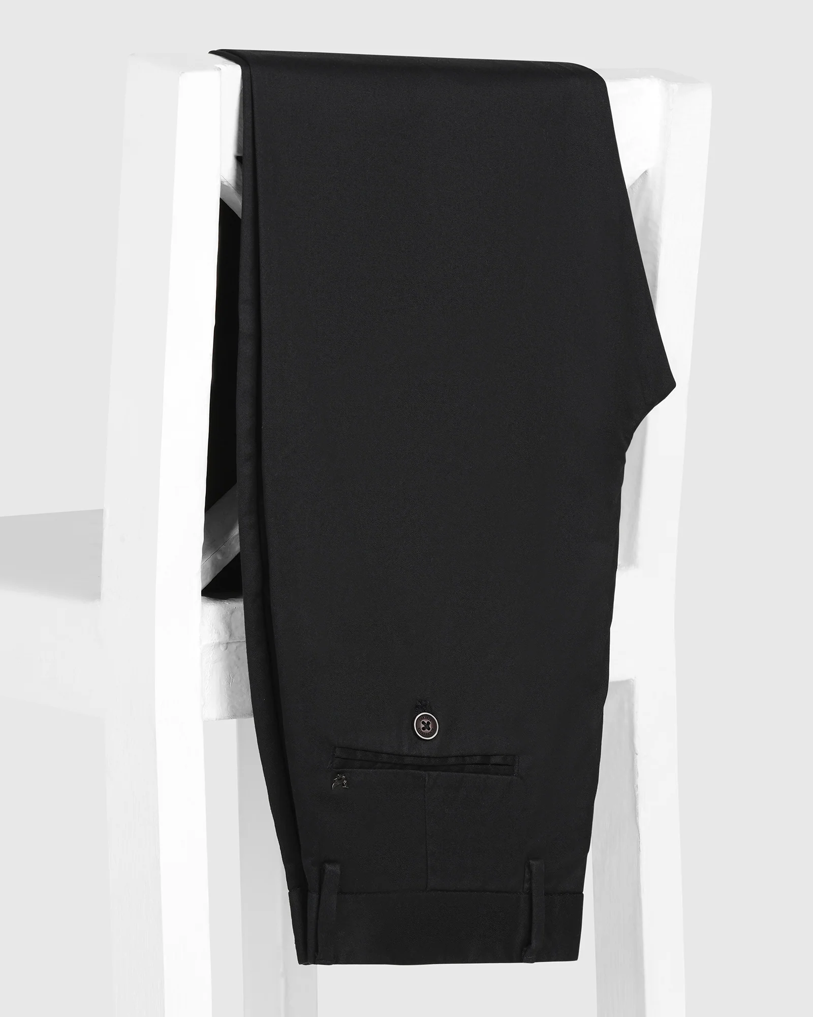 Straight B-90 Casual Black Solid Khakis - Martin - Image 5