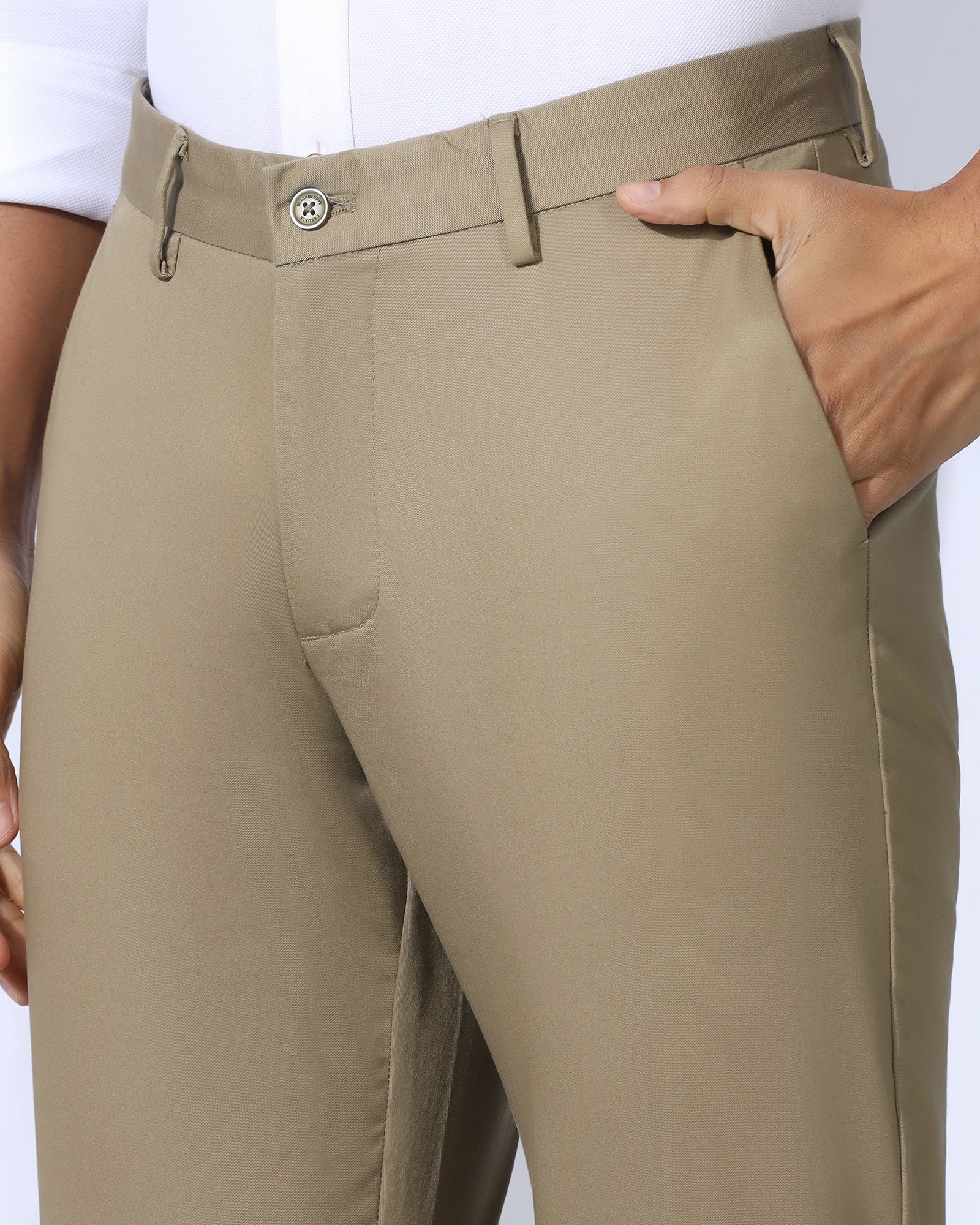 Straight B-90 Casual Khaki Solid Khakis - Martin - Image 4