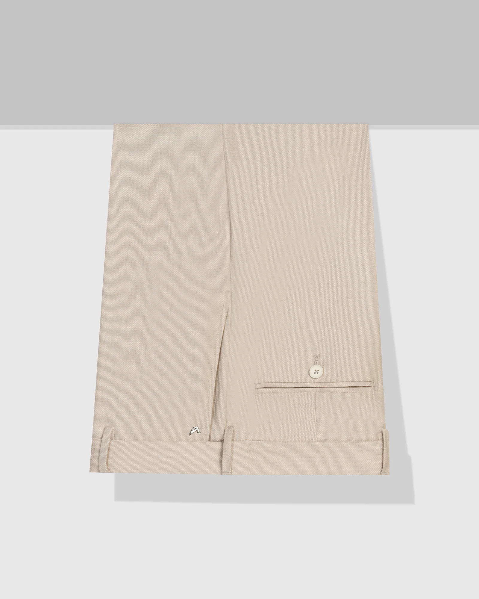 Straight B-90 Formal Beige Textured Trouser - Otto - Image 5