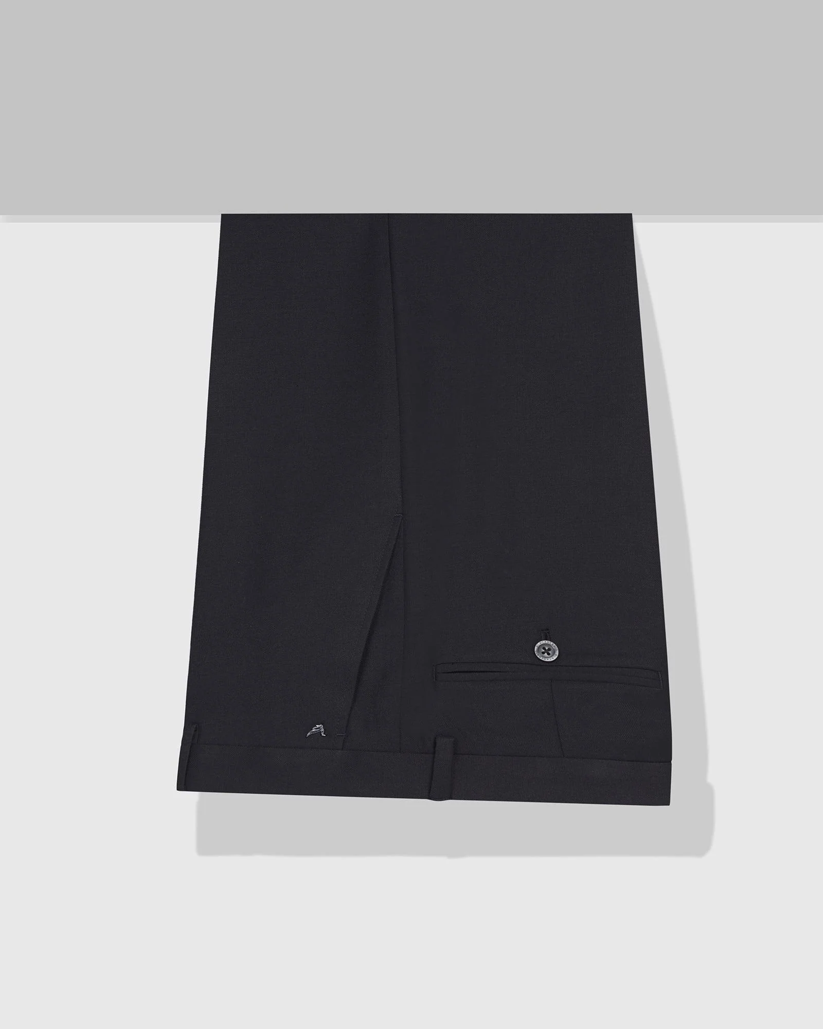 Straight B-90 Formal Black Solid Trouser - Himalayan - Image 5