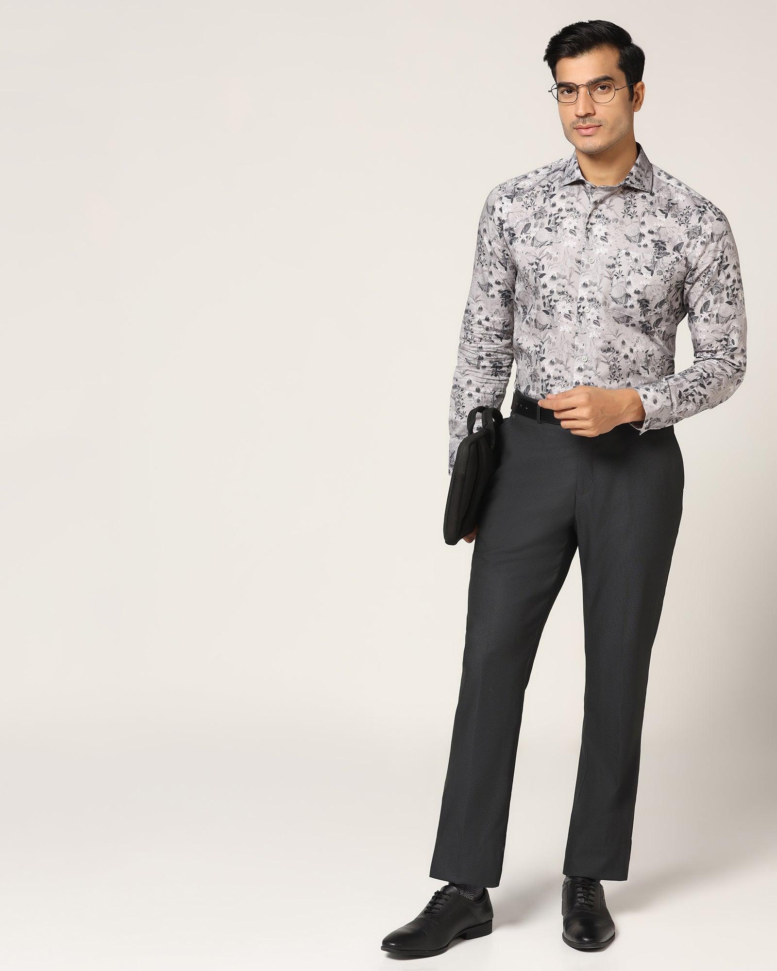 Straight B-90 Formal Black Textured Trouser - Luna - Image 6