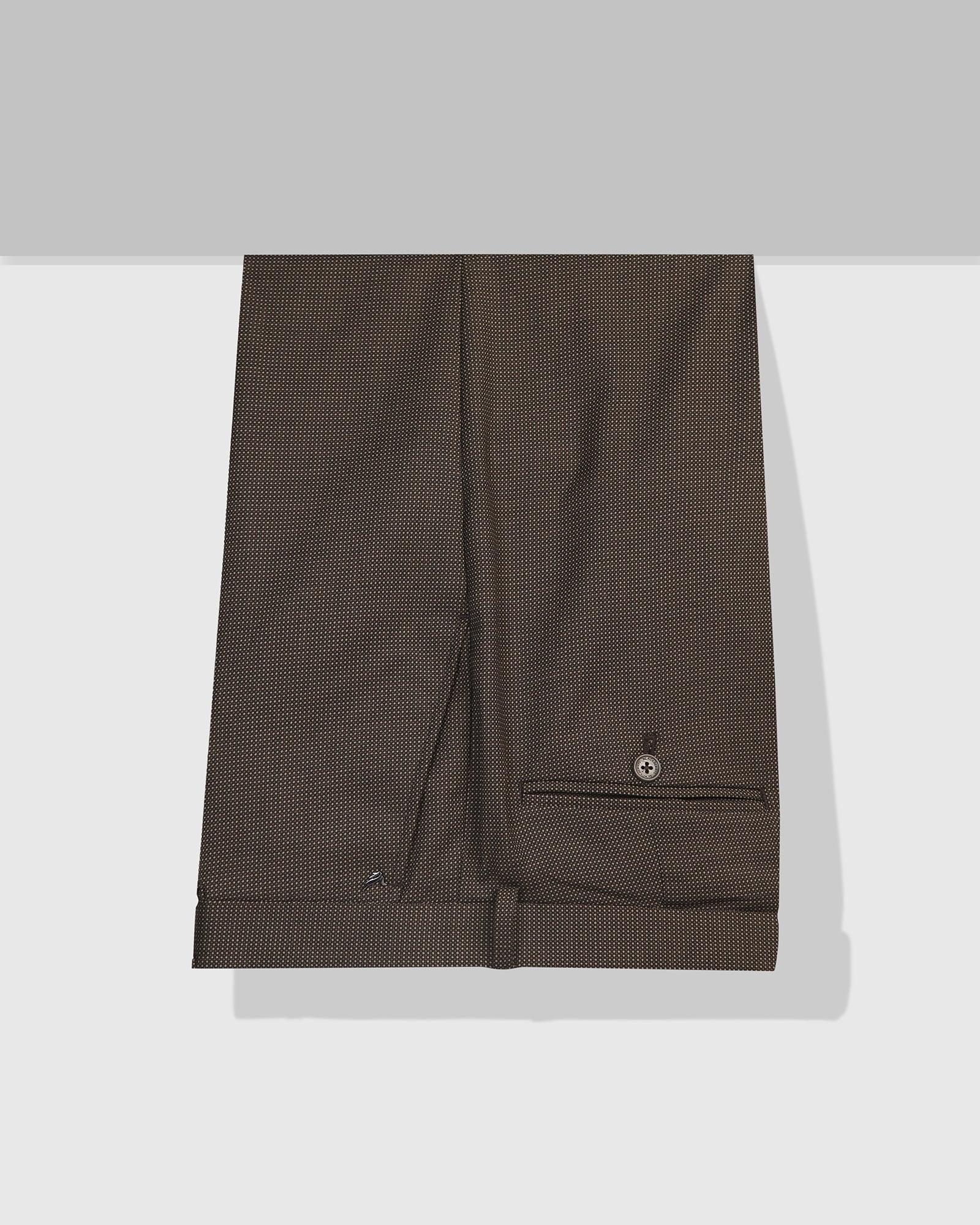 Straight B-90 Formal Brown Textured Trouser - Finess - Image 5