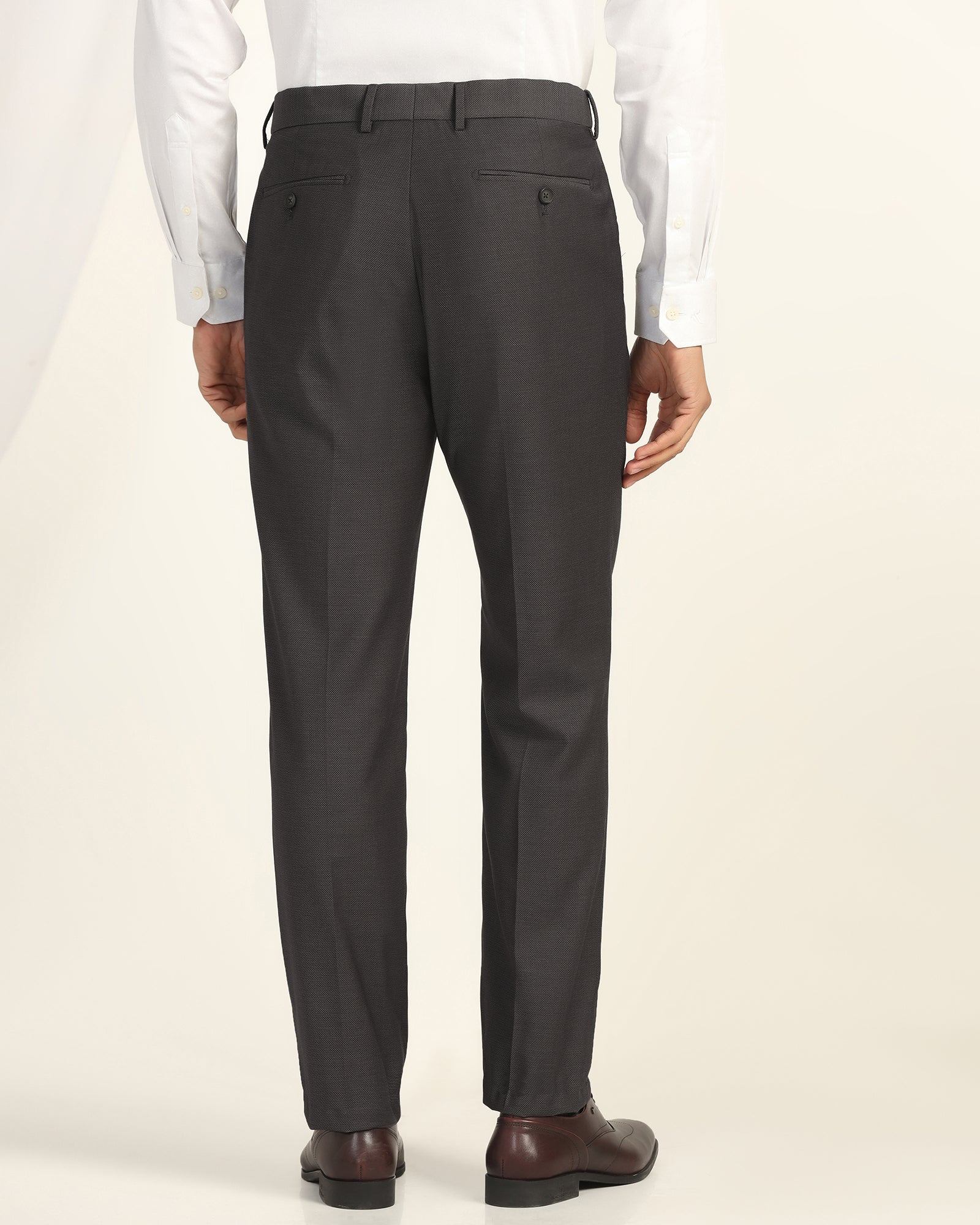 Straight B-90 Formal Charcoal Textured Trouser - Otto - Image 2