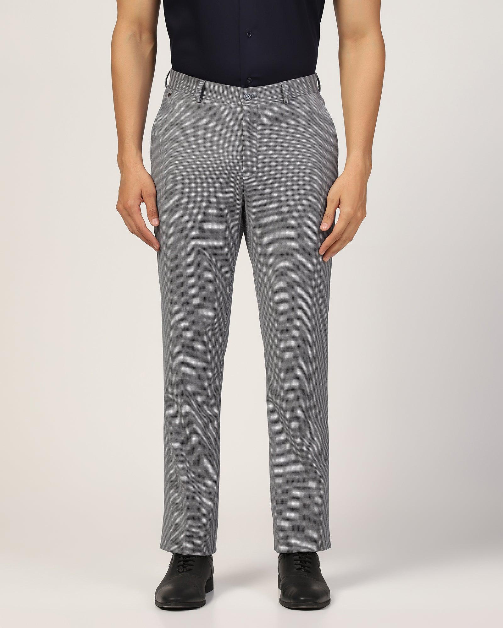 Straight B-90 Formal Grey Textured Trouser - Finess - Image 3