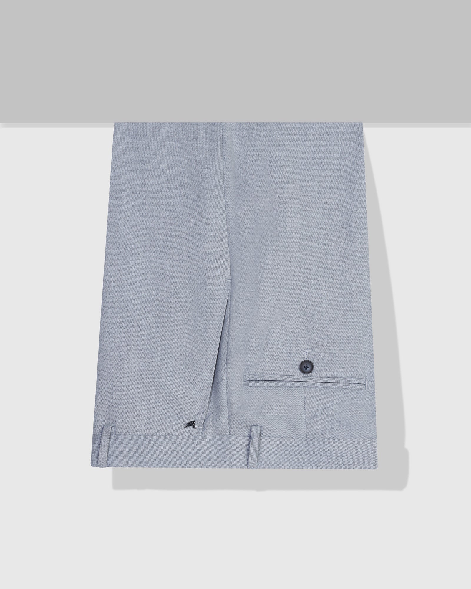 Straight B-90 Formal Light Blue Textured Trouser - musk - Image 5