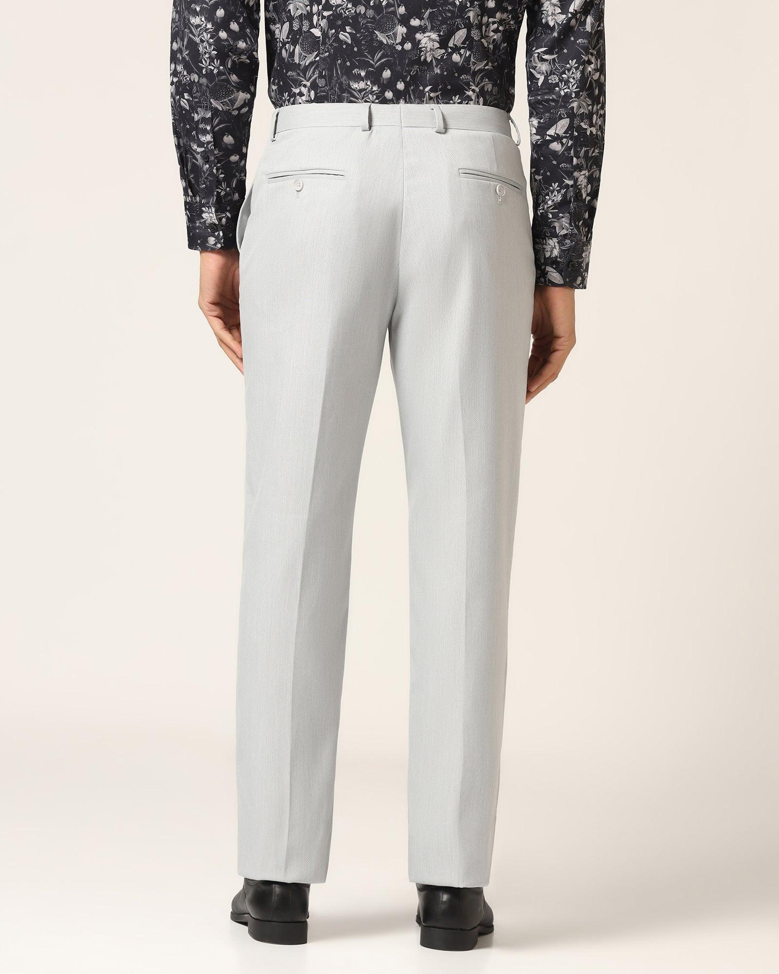 Straight B-90 Formal Light Grey Textured Trouser - Luna - Image 2