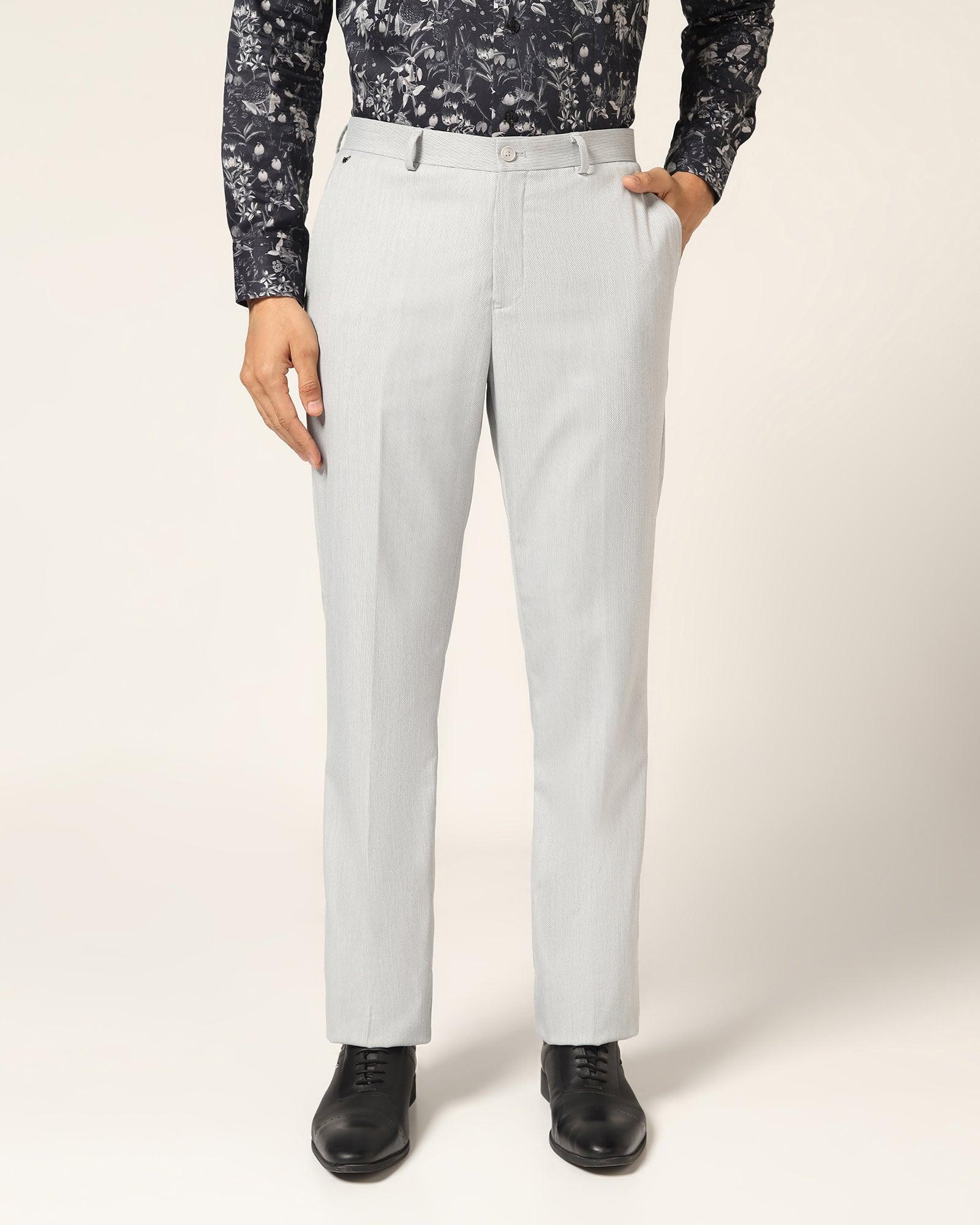 Straight B-90 Formal Light Grey Textured Trouser - Luna - Image 3