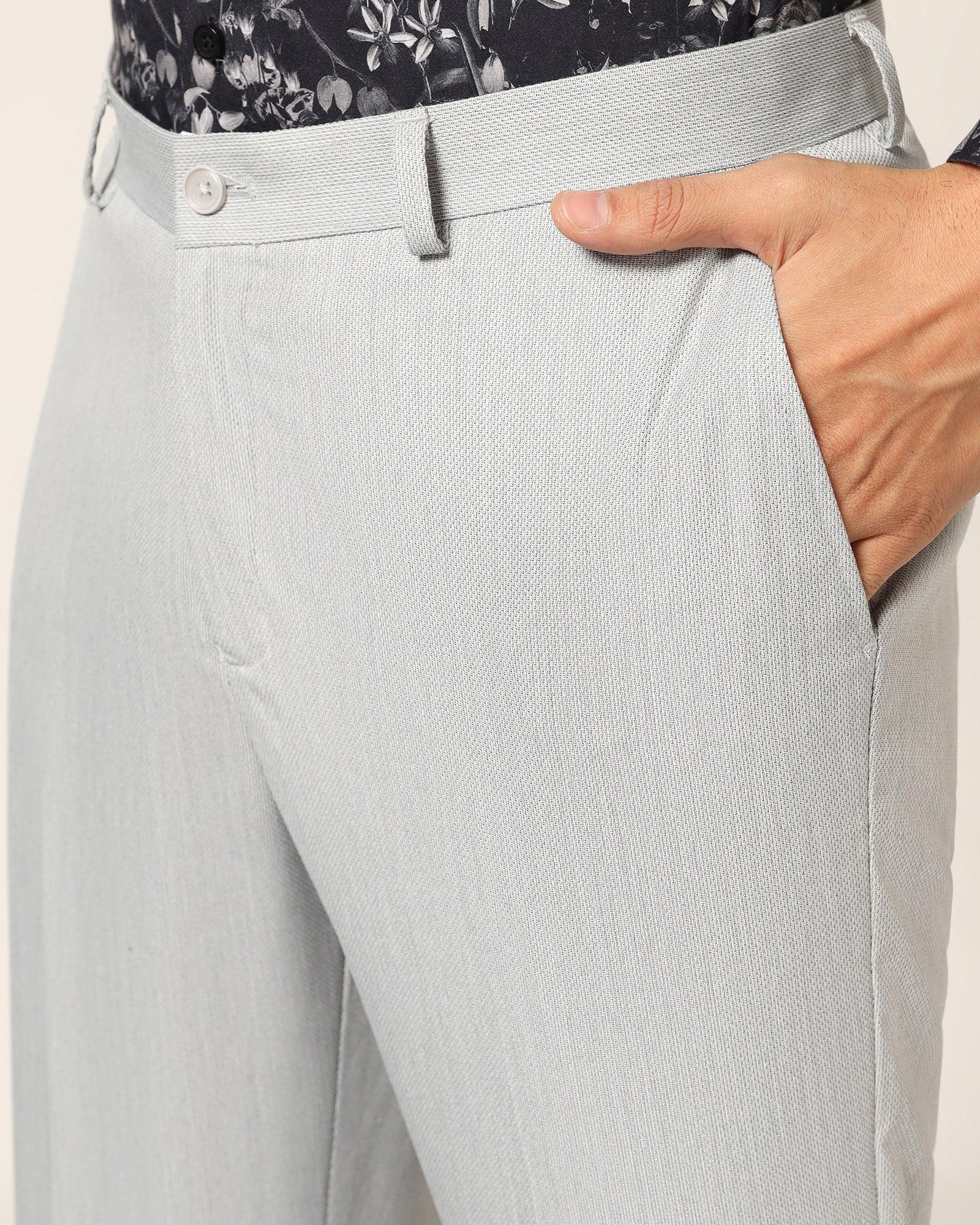 Straight B-90 Formal Light Grey Textured Trouser - Luna - Image 4