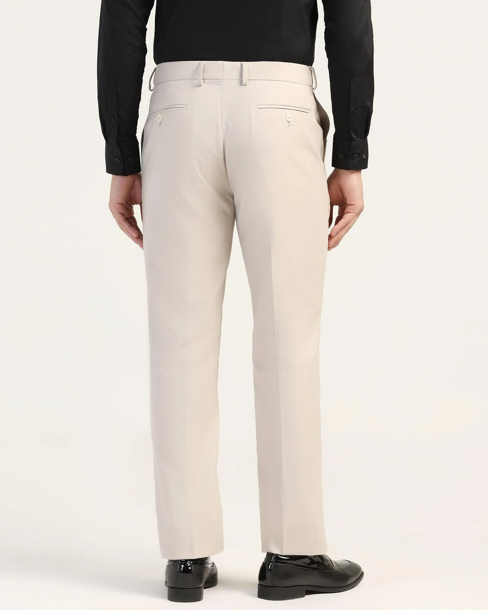 Straight B-90 Formal Beige Textured Trouser - Mazda - Image 2