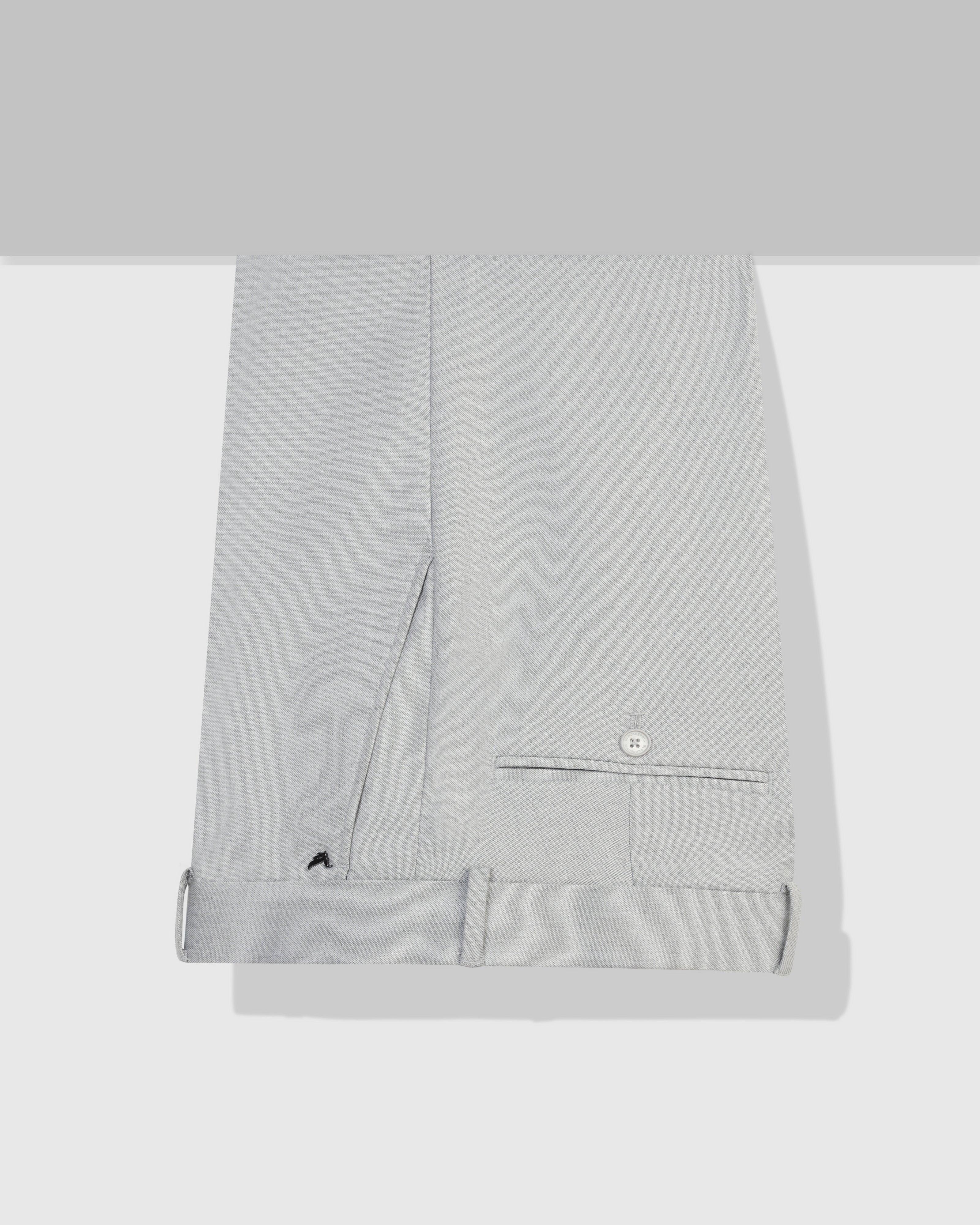 Straight B-90 Formal Light Grey Solid Trouser - Hurricane - Image 5