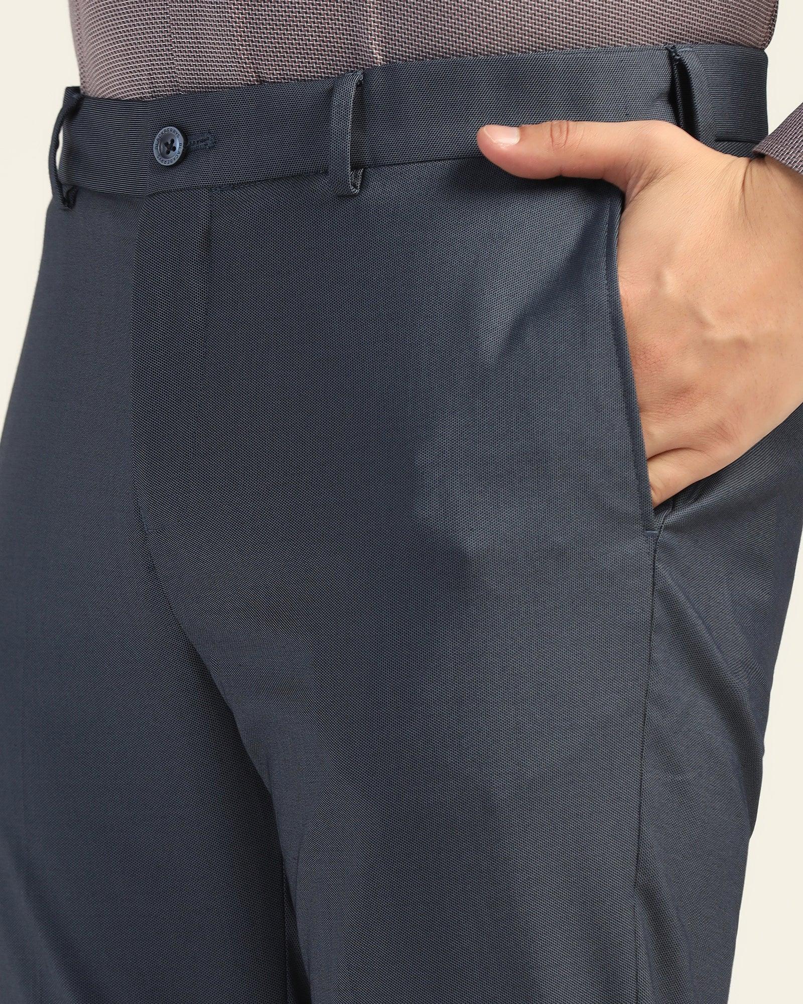 Straight B-90 Formal Navy Textured Trouser - Mazda - Image 4
