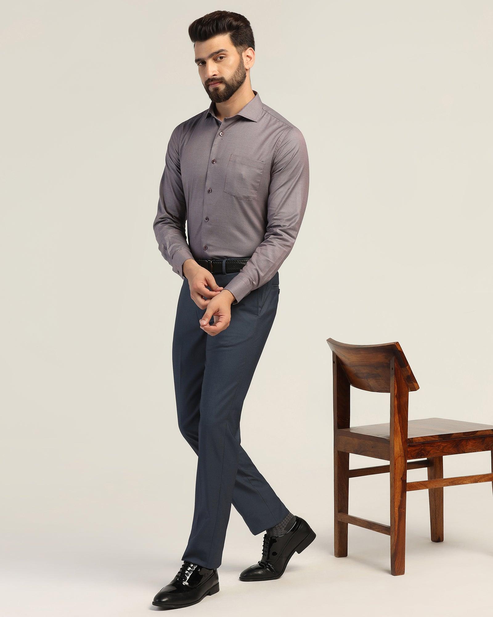 Straight B-90 Formal Navy Textured Trouser - Mazda - Image 7