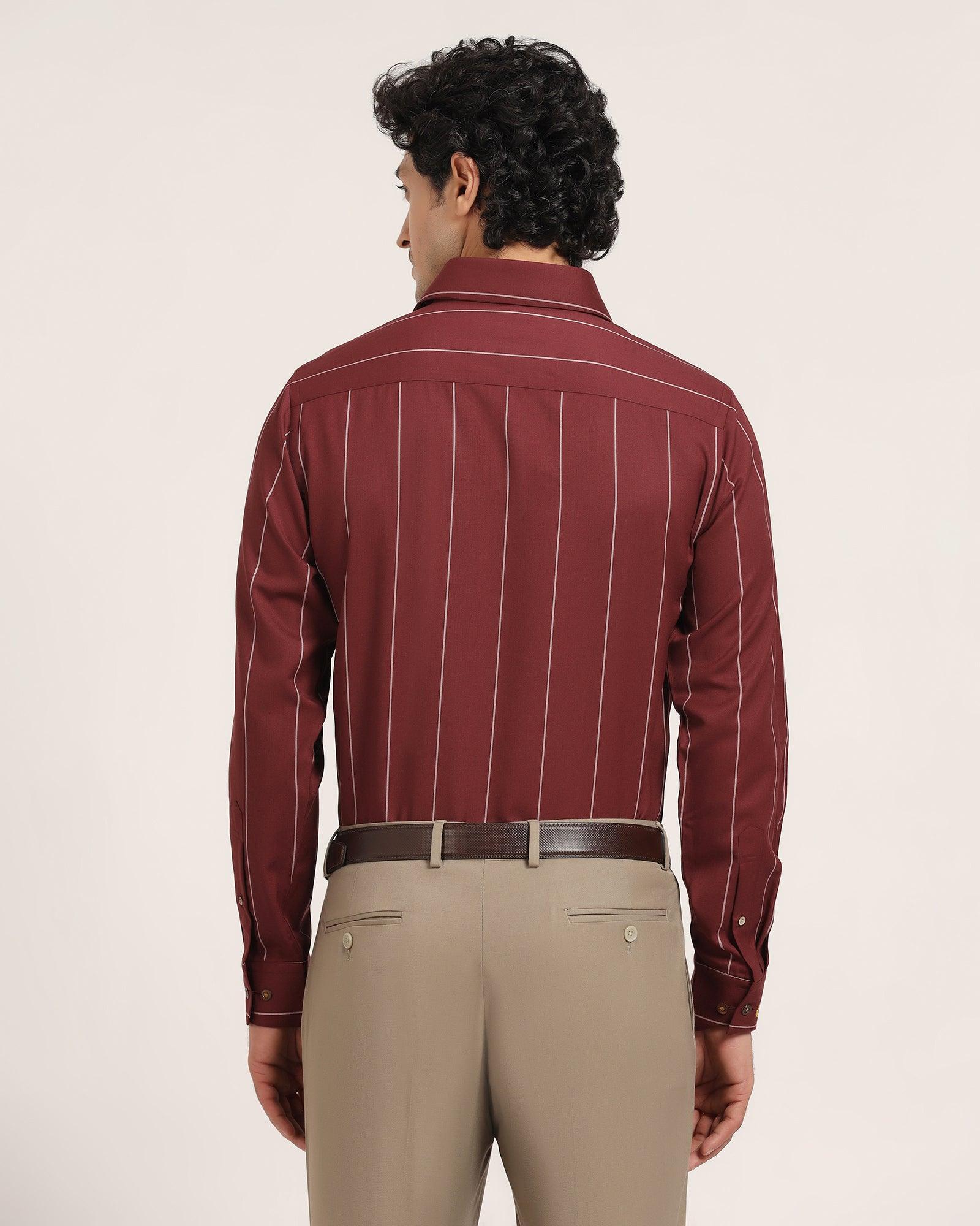 Luxe Formal Red Striped Shirt - Oswald - Image 2
