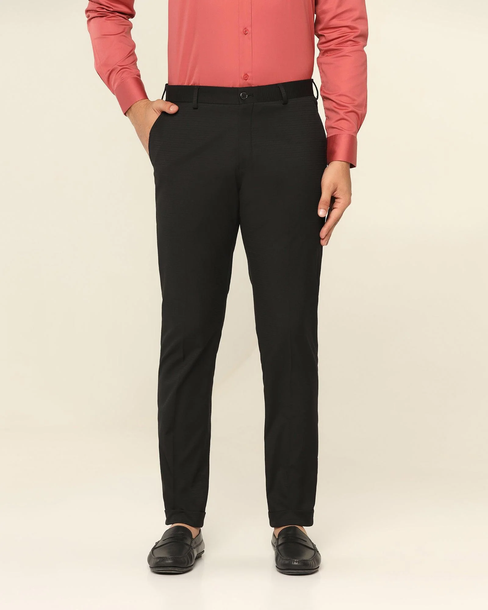TechPro Super Slim Phoenix Formal Black Striped Trouser - Tofort - Image 3