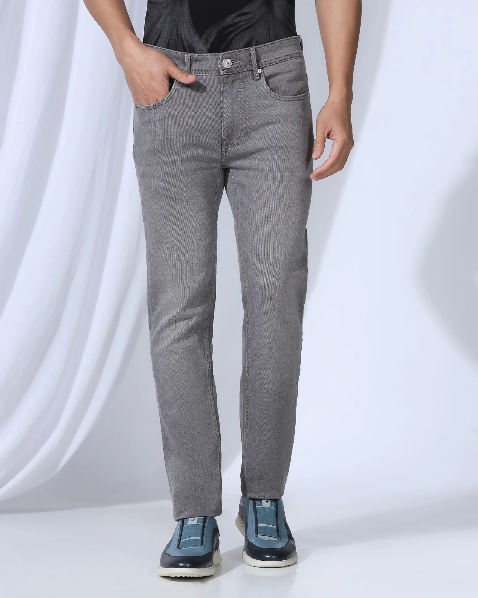 Super Clean Slim Yonk Fit Grey Jeans - Benito - Image 3