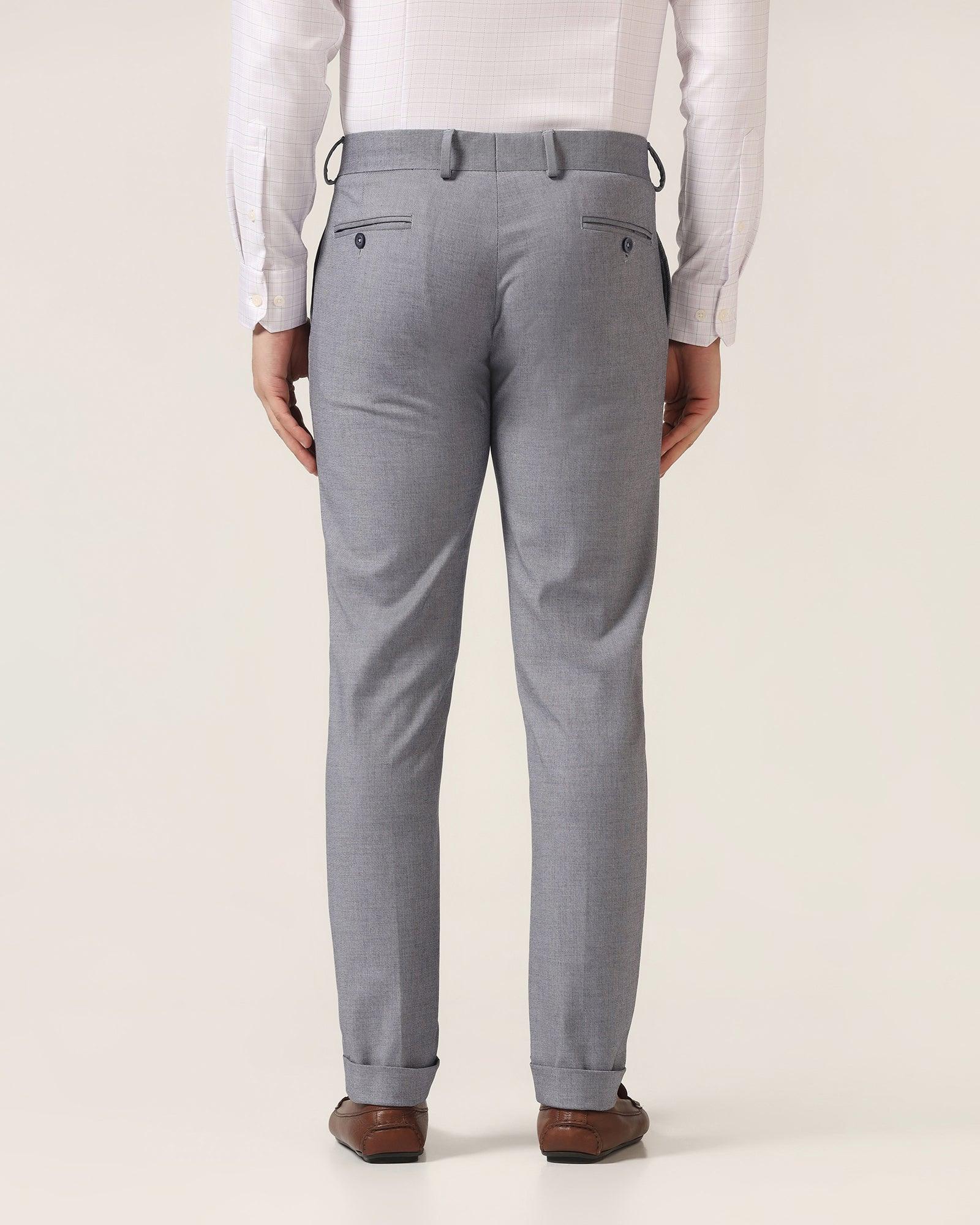 Super Slim Phoenix Formal Blue Solid Trouser - Hurricane - Image 2