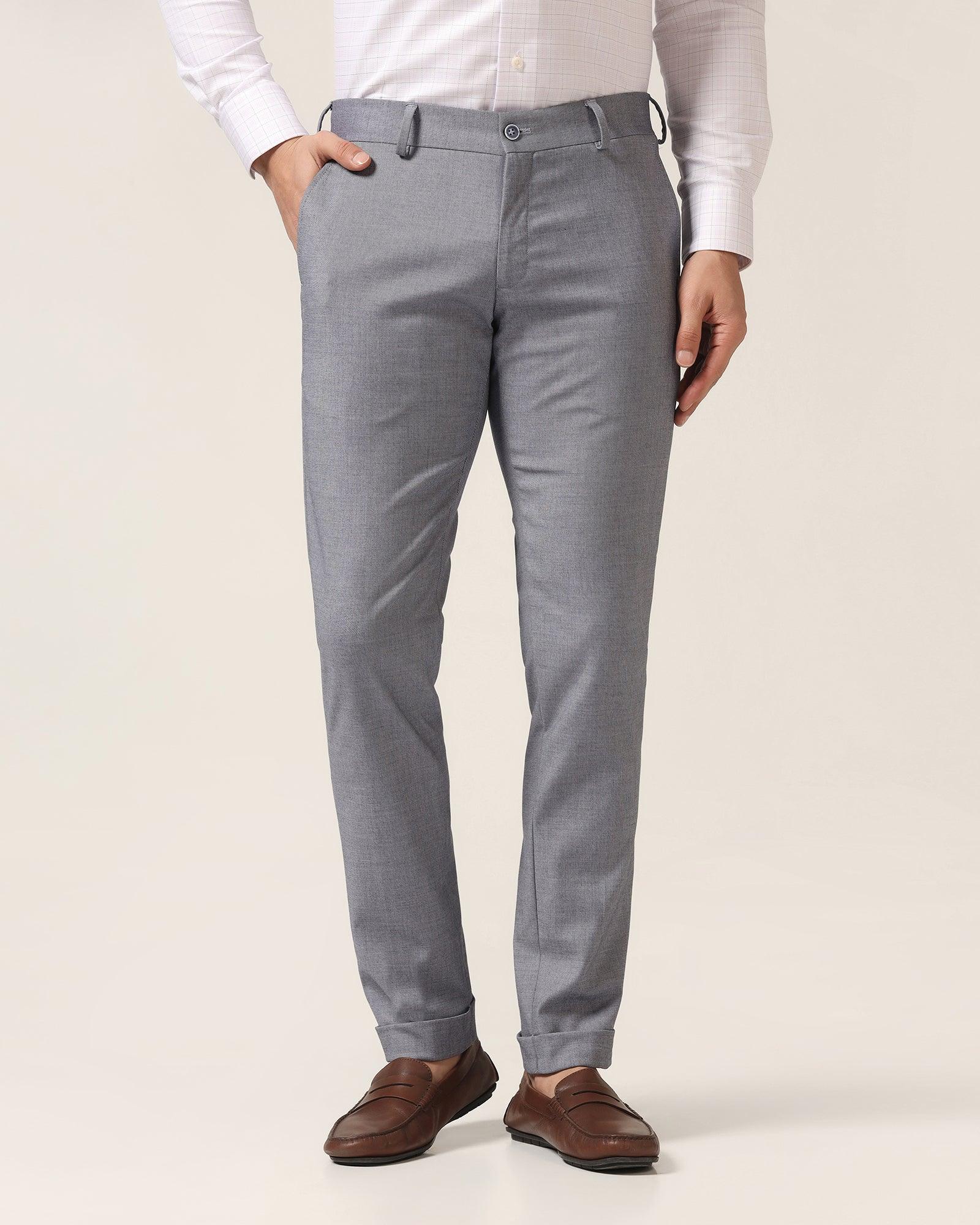 Super Slim Phoenix Formal Blue Solid Trouser - Hurricane - Image 3