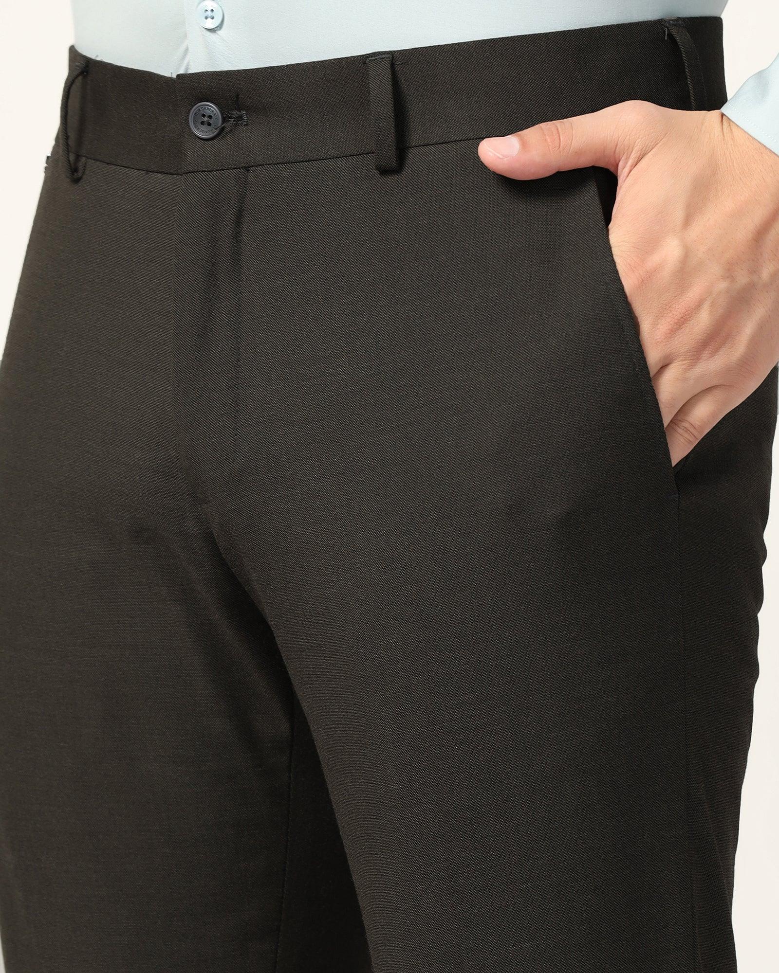 Super Slim Phoenix Formal Charcoal Solid Trouser - Hurricane - Image 4