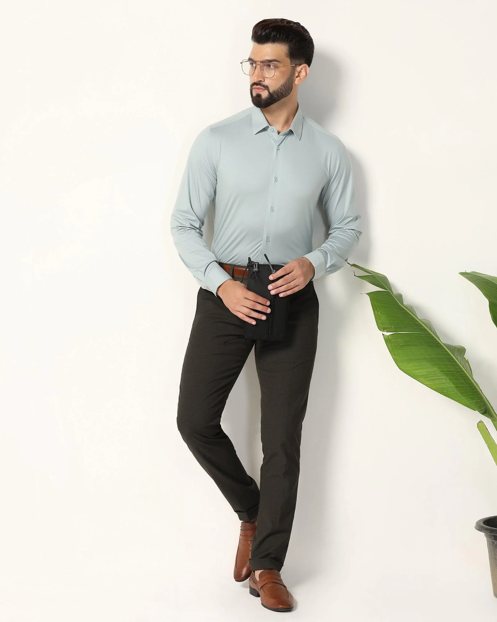 Super Slim Phoenix Formal Charcoal Solid Trouser - Hurricane - Image 7