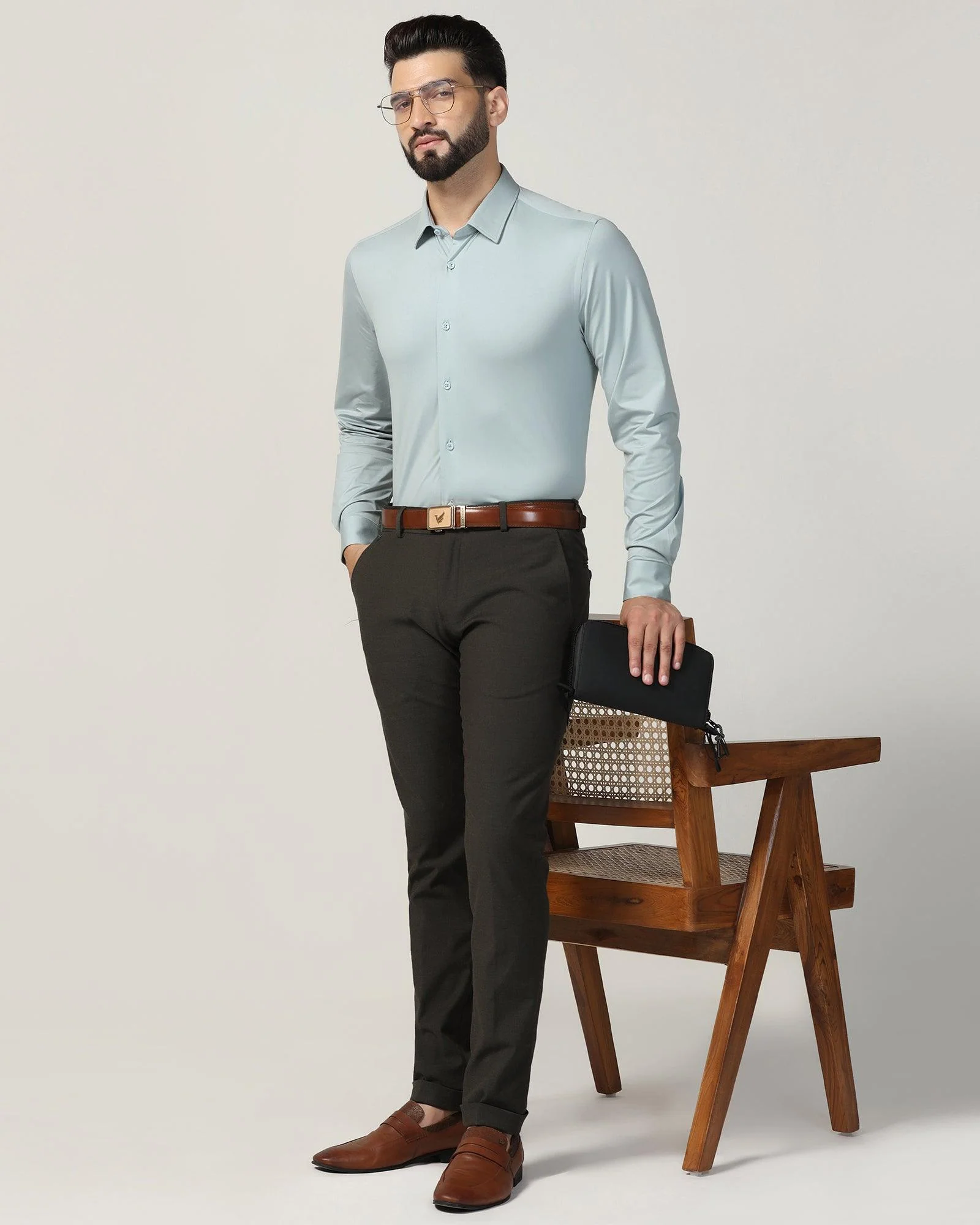 Super Slim Phoenix Formal Charcoal Solid Trouser - Hurricane - Image 8