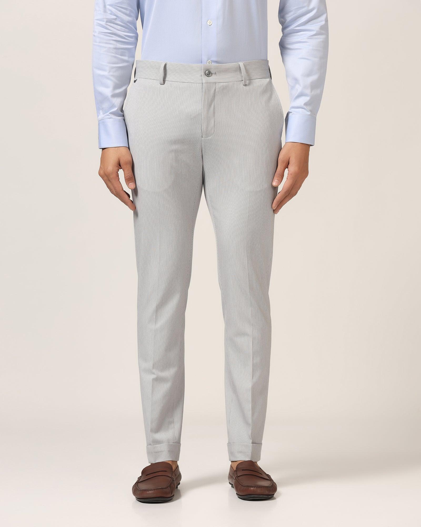 Super Slim Phoenix Formal Grey Stripe Trouser - Ninja - Image 3