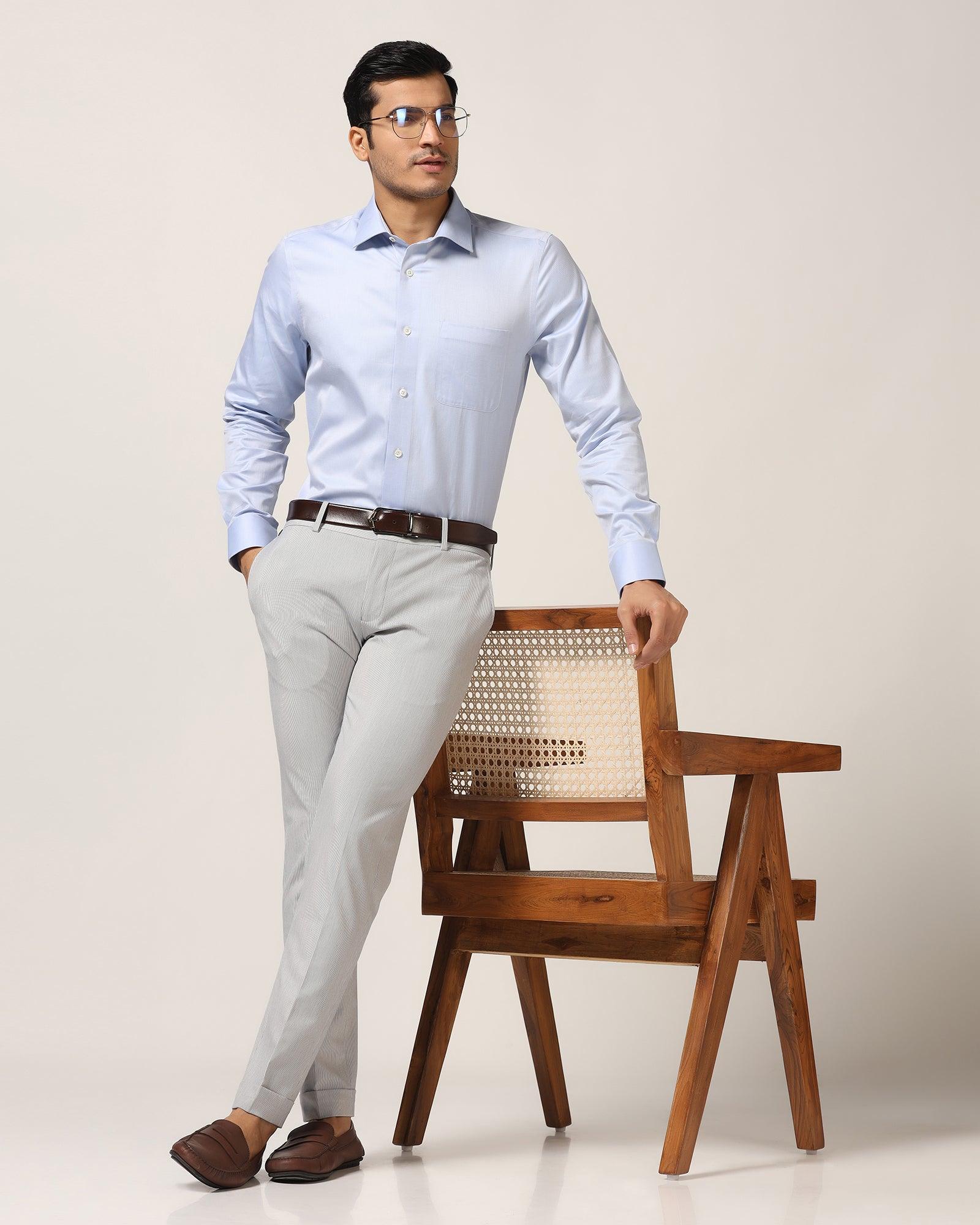 Super Slim Phoenix Formal Grey Stripe Trouser - Ninja - Image 6