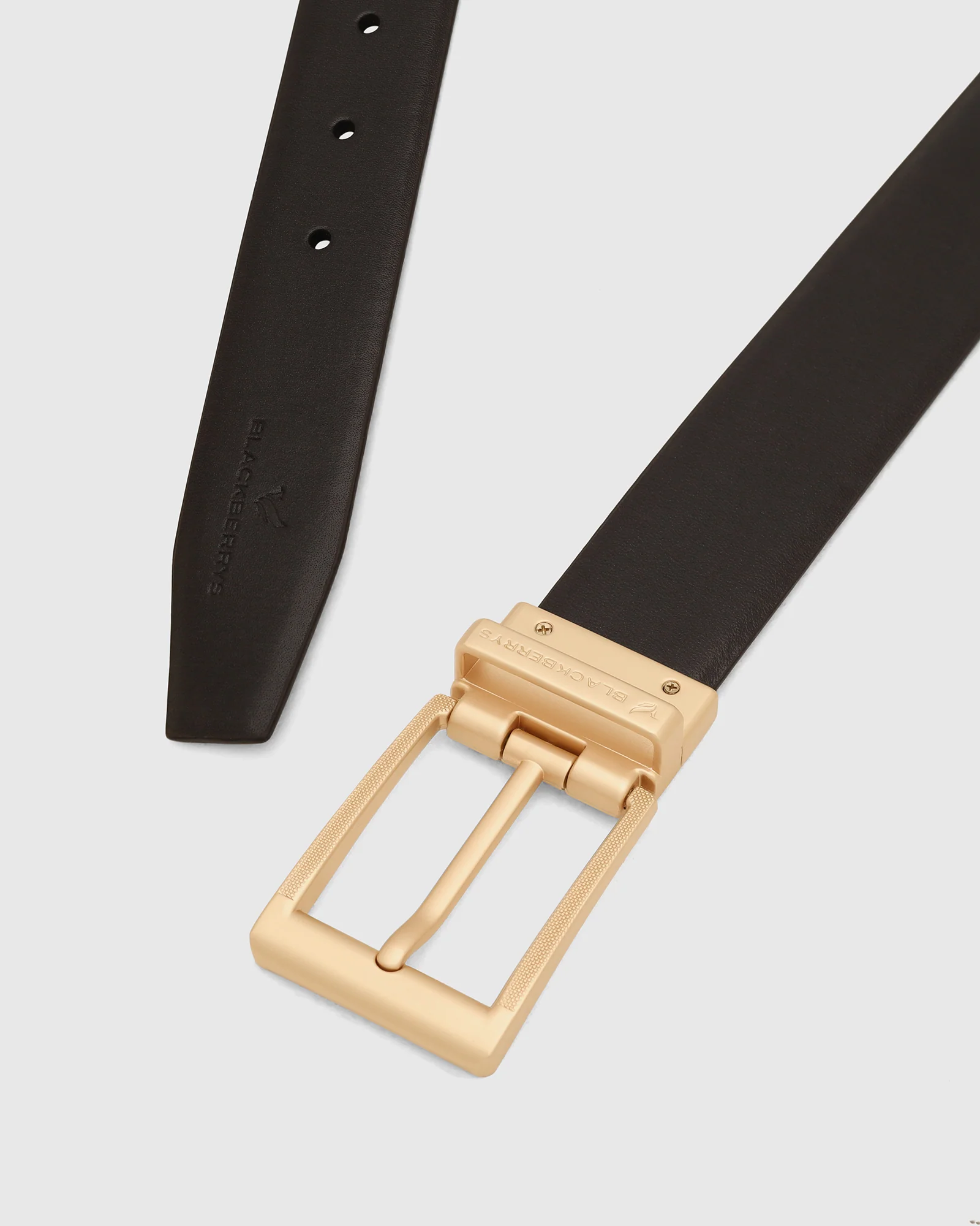 Leather Revesible Tan & Black Textured Belt - Winslet - Image 3